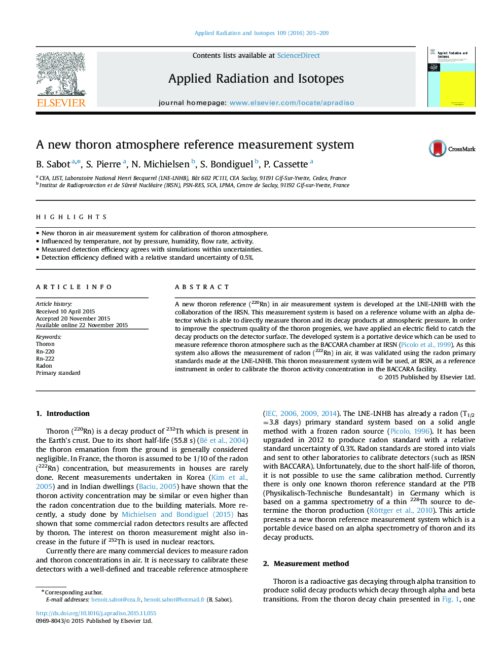 A new thoron atmosphere reference measurement system