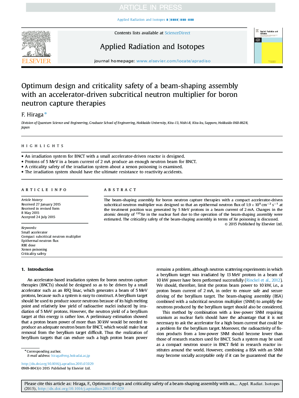 Optimum design and criticality safety of a beam-shaping assembly with an accelerator-driven subcritical neutron multiplier for boron neutron capture therapies