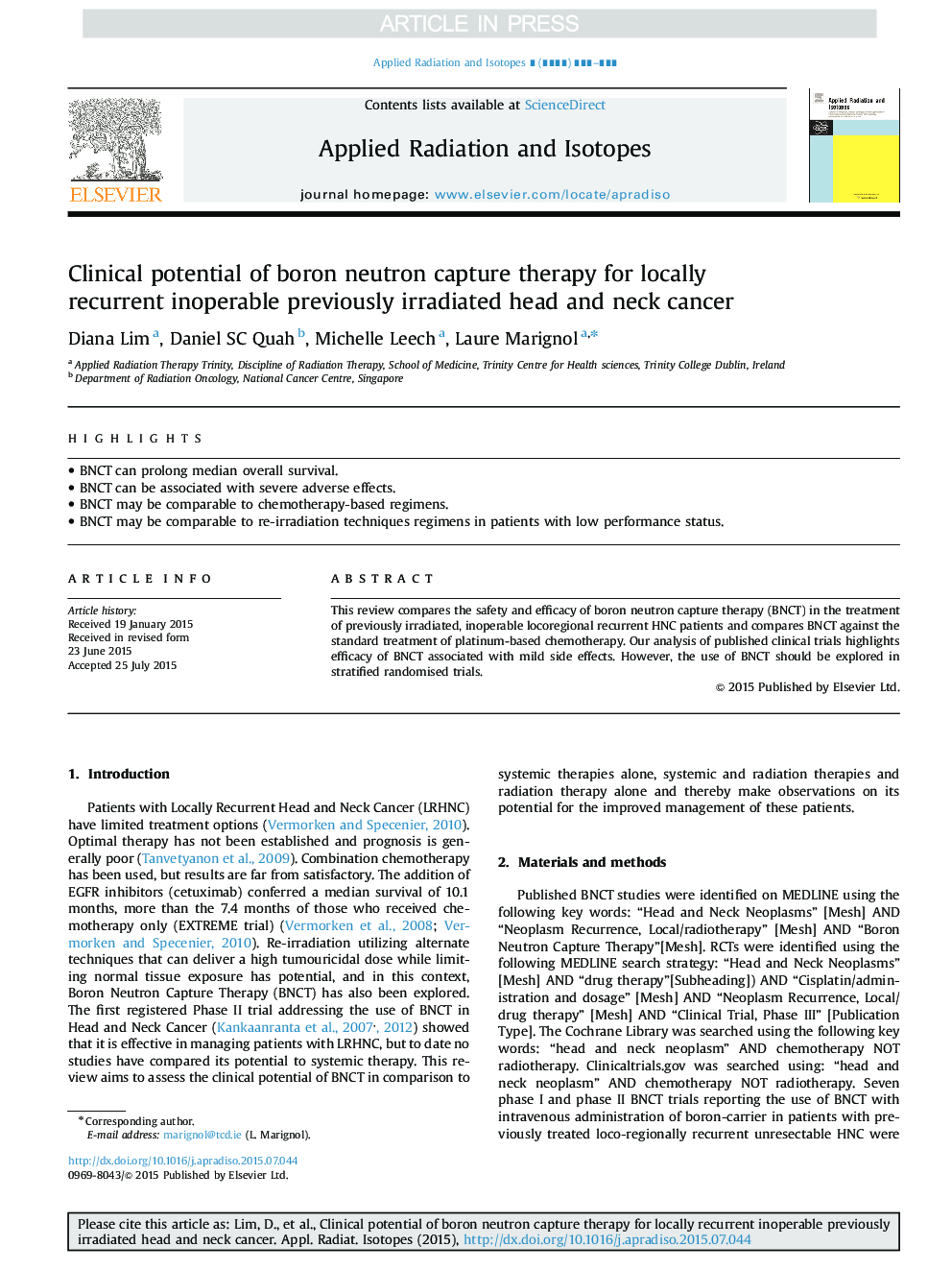 Clinical potential of boron neutron capture therapy for locally recurrent inoperable previously irradiated head and neck cancer