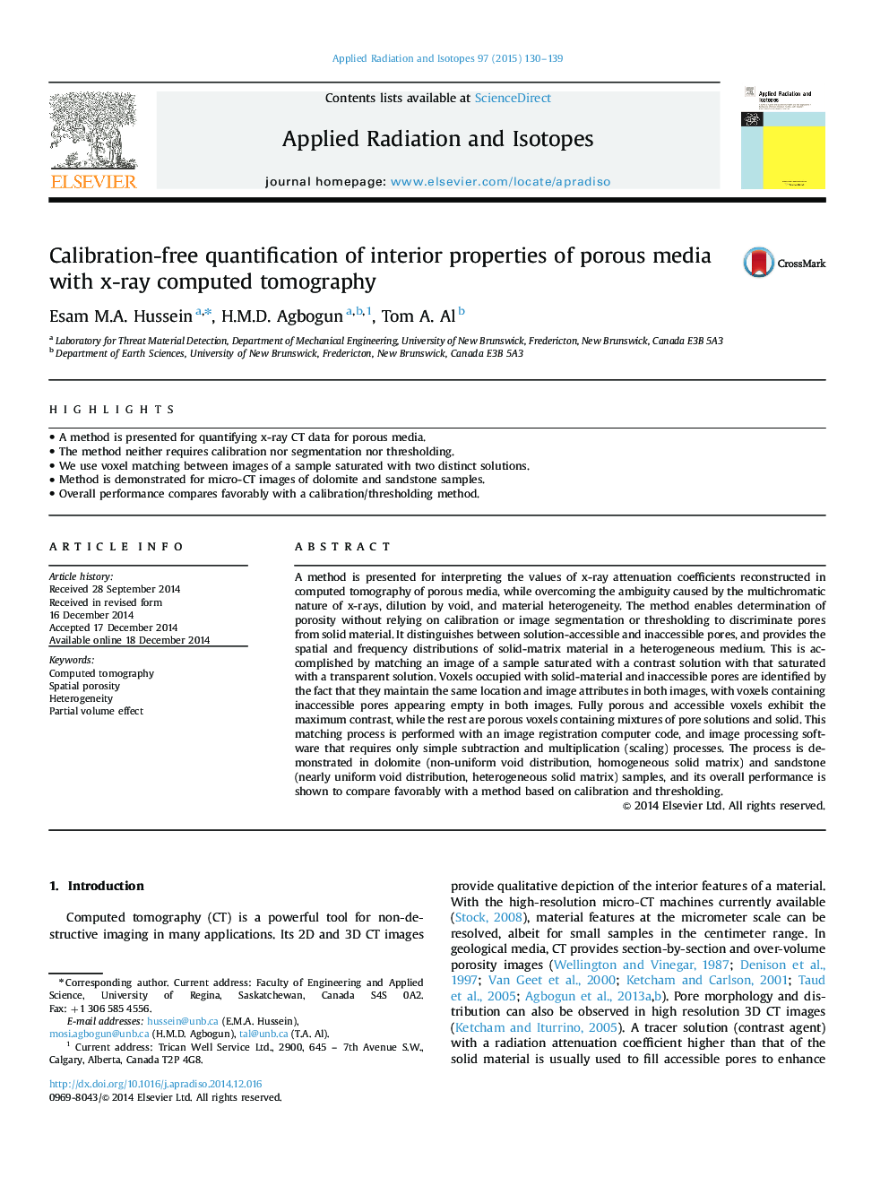 Calibration-free quantification of interior properties of porous media with x-ray computed tomography