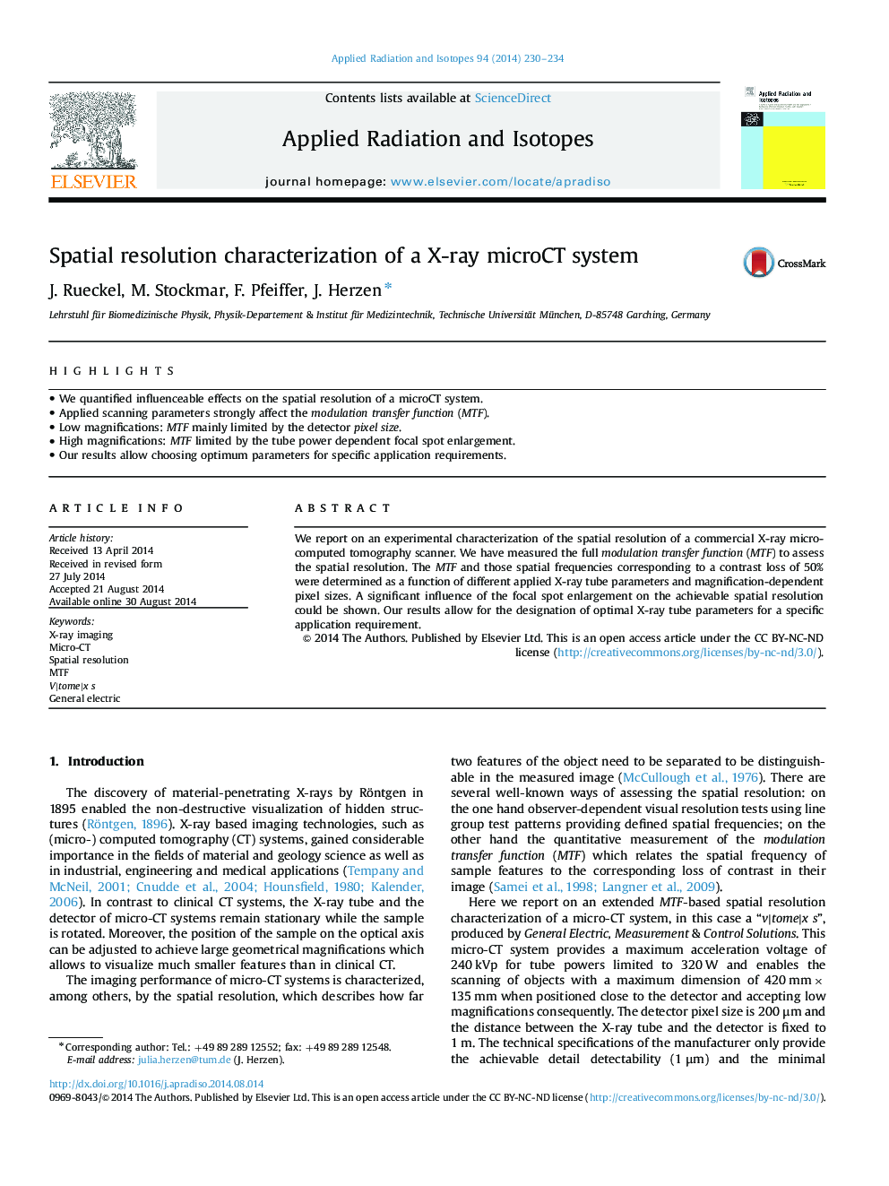 Spatial resolution characterization of a X-ray microCT system