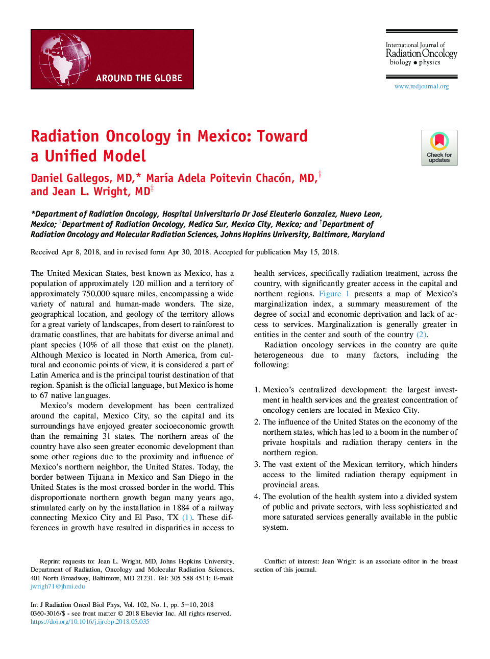 Radiation Oncology in Mexico: Toward a Unified Model