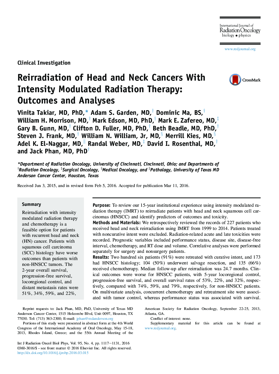 انتشار نور سرطان سر و گردن با روش پرتودرمانی مدولاسیون شدید: نتایج و تحلیل ها 