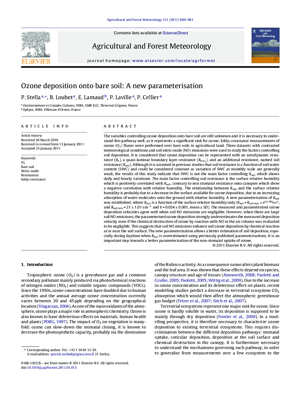 Ozone deposition onto bare soil: A new parameterisation