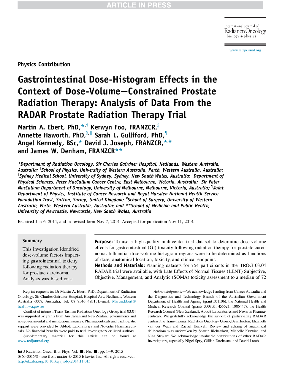 اثر هیستوگرام دوز معده و روده در زمینه درمان تابش پروتئینی محدود شده با حجم با دوز: تجزیه و تحلیل داده ها از دادگاه رادیوتراپی رادیو پروستات 