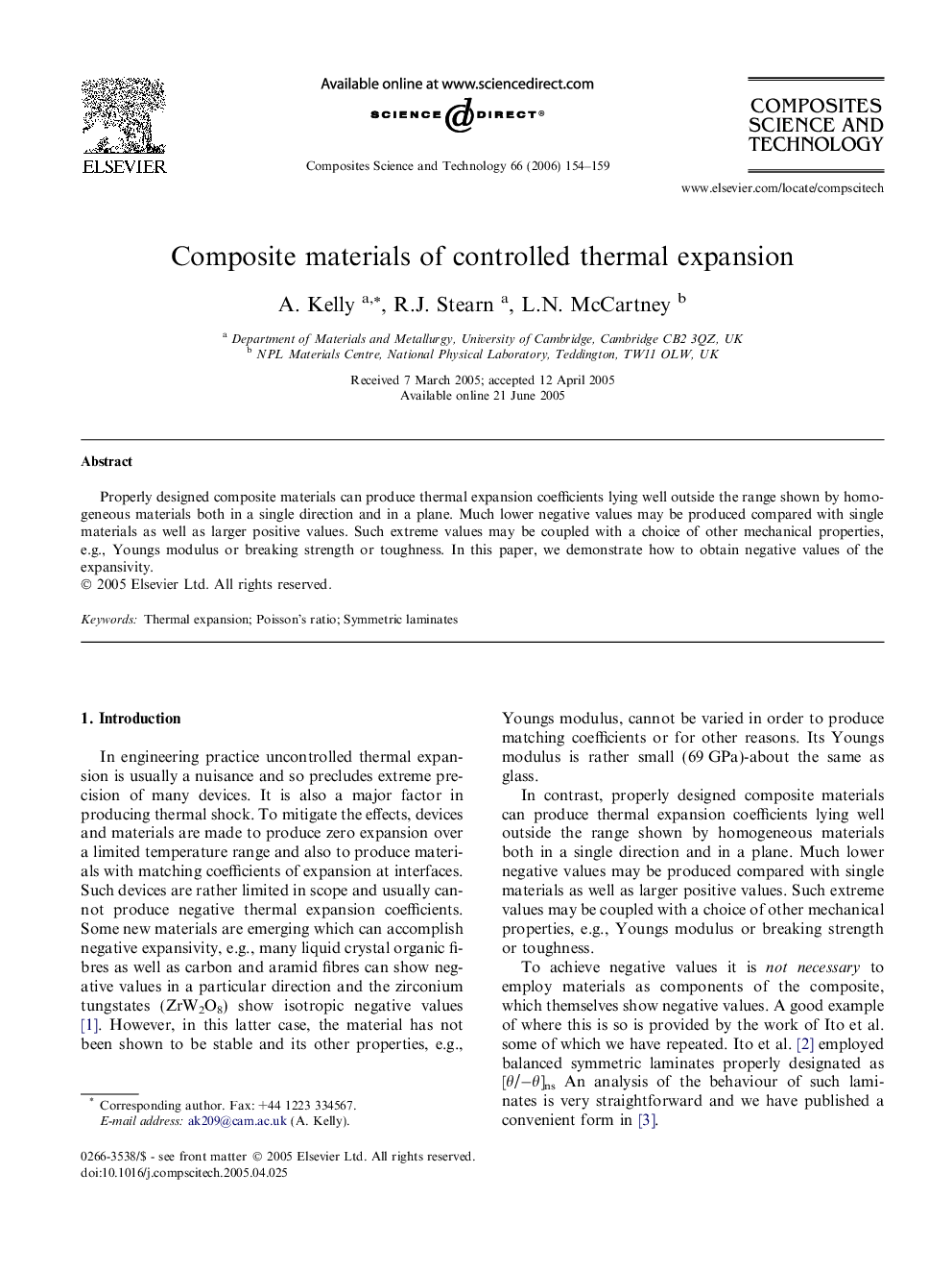 Composite materials of controlled thermal expansion