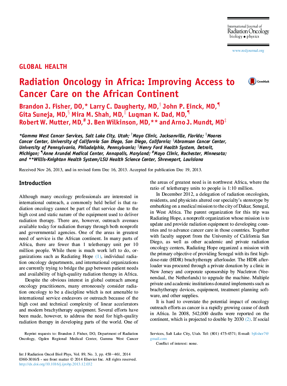 رادیولوژی در آفریقا: بهبود دسترسی به مراقبت از سرطان در قاره آفریقا 