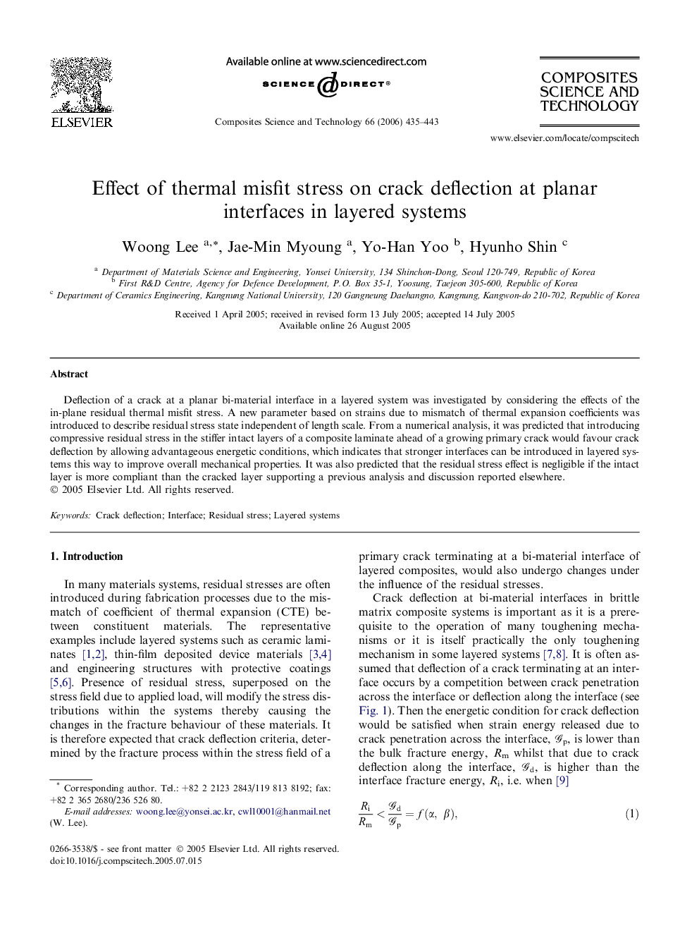 Effect of thermal misfit stress on crack deflection at planar interfaces in layered systems