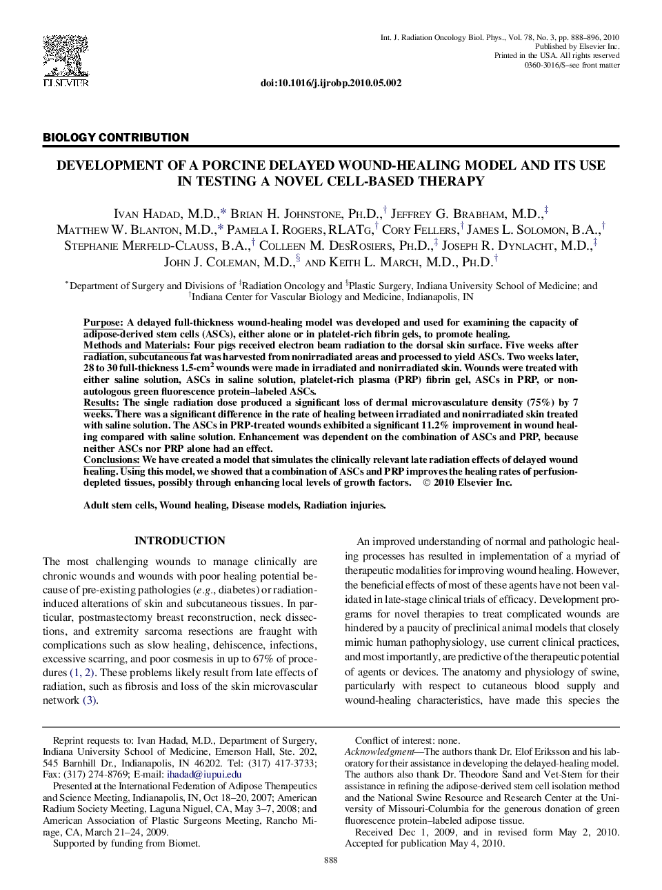 Development of a Porcine Delayed Wound-Healing Model and Its Use in Testing a Novel Cell-Based Therapy