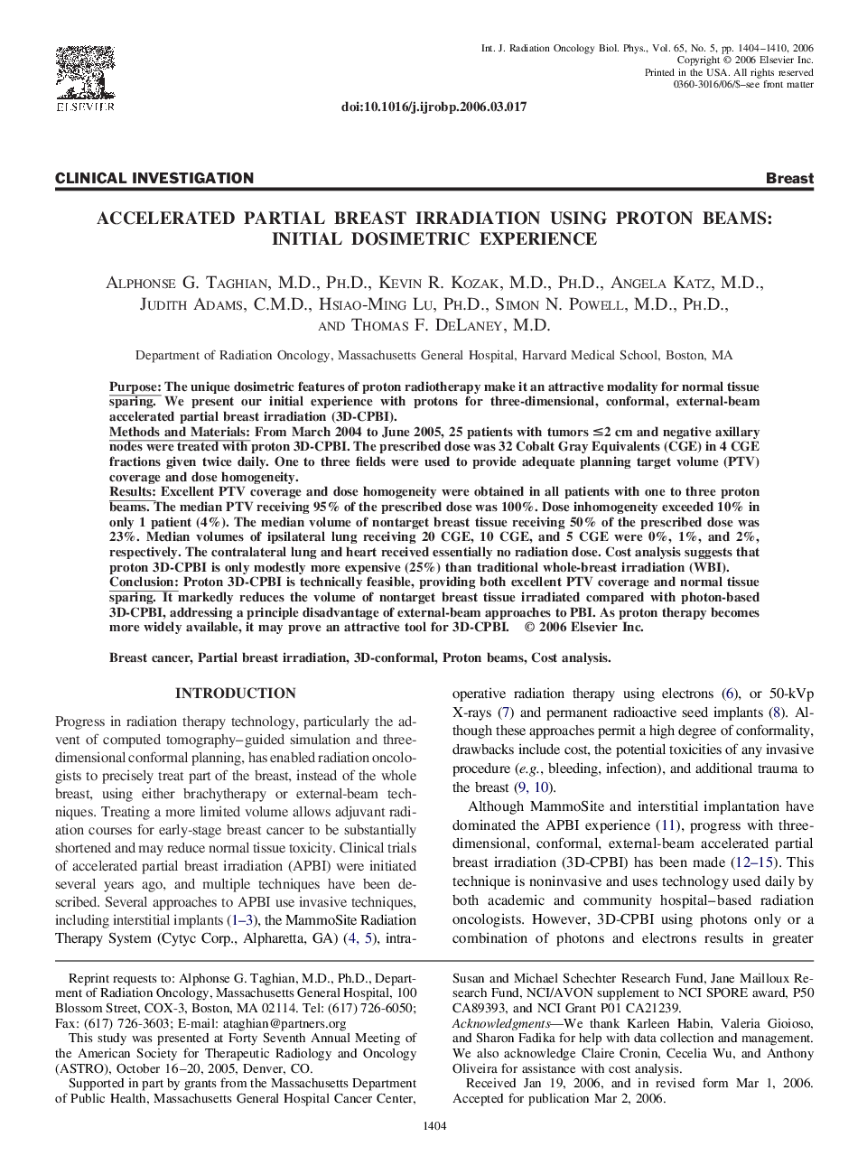 Accelerated partial breast irradiation using proton beams: Initial dosimetric experience