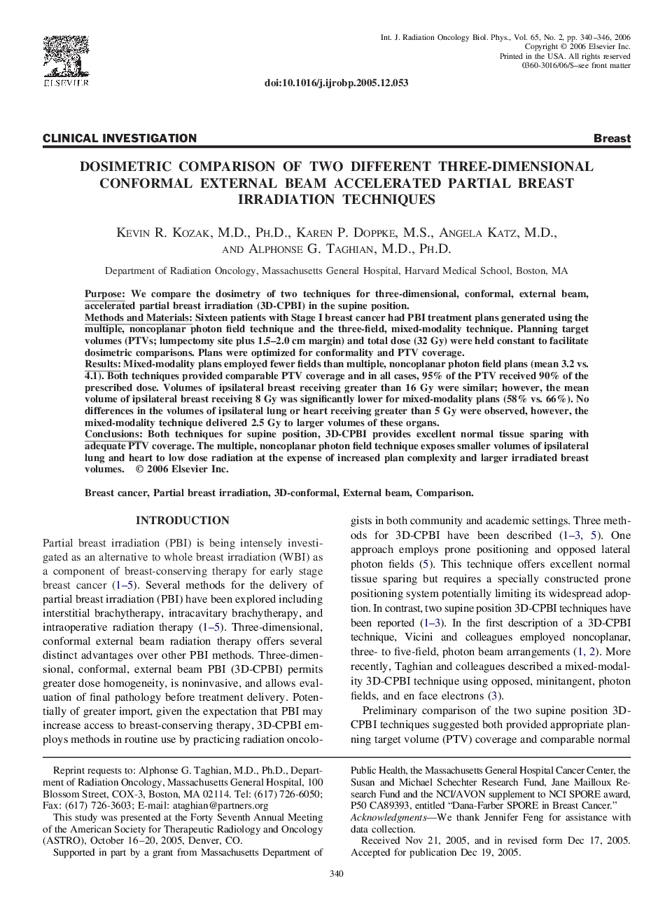 Dosimetric comparison of two different three-dimensional conformal external beam accelerated partial breast irradiation techniques