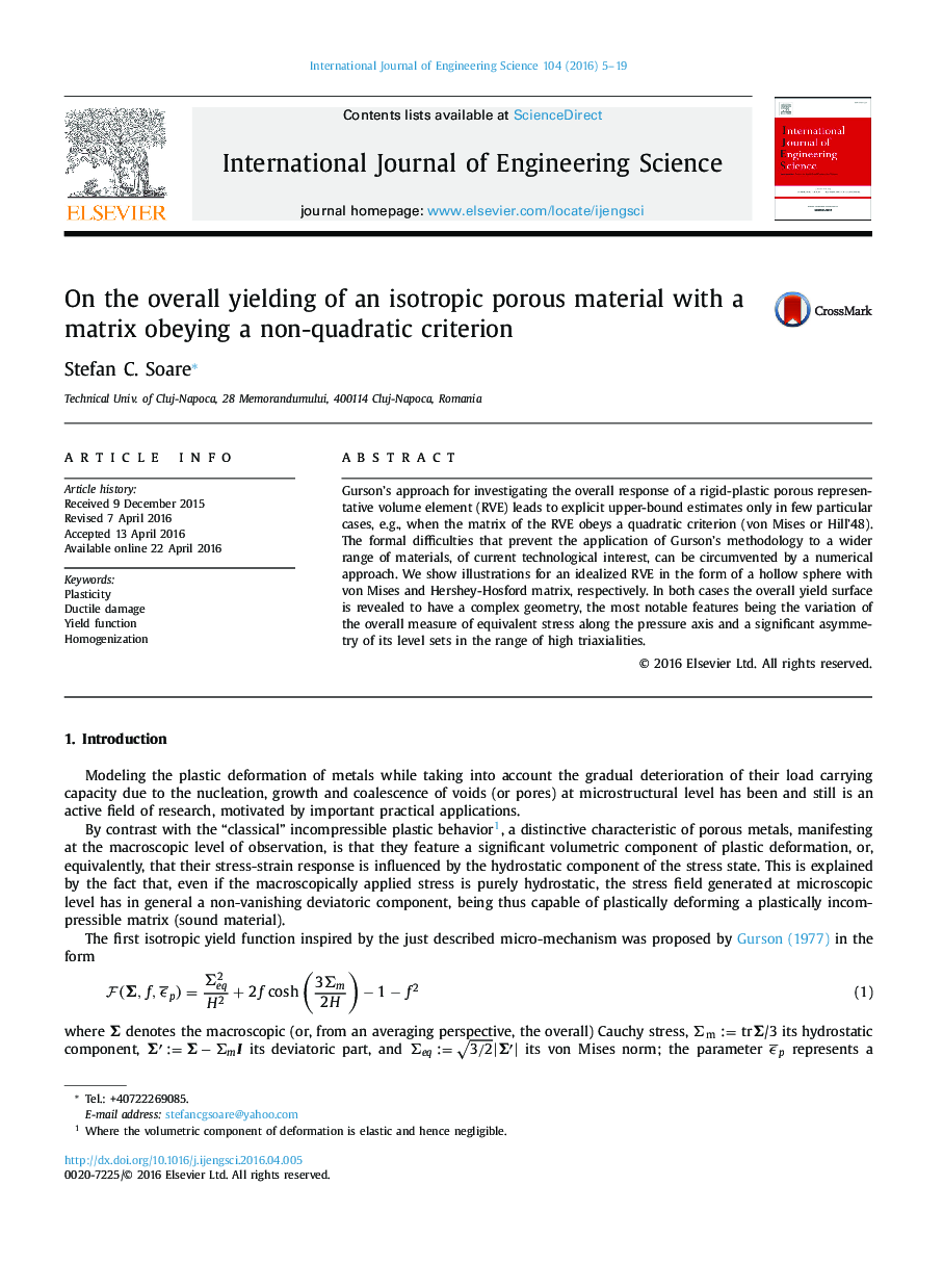 On the overall yielding of an isotropic porous material with a matrix obeying a non-quadratic criterion