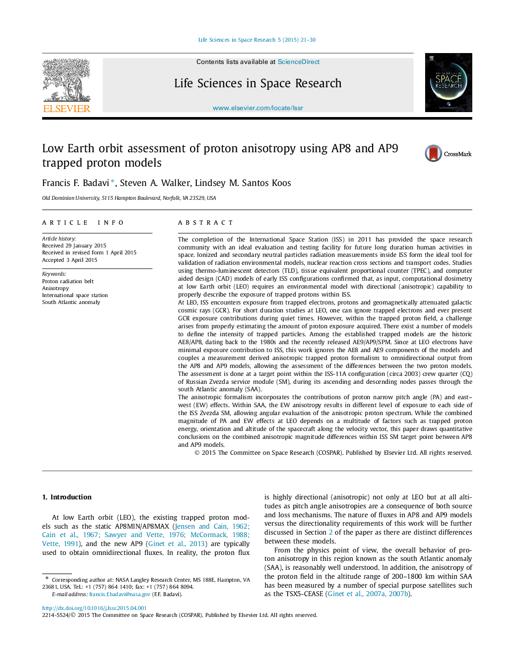 Low Earth orbit assessment of proton anisotropy using AP8 and AP9 trapped proton models