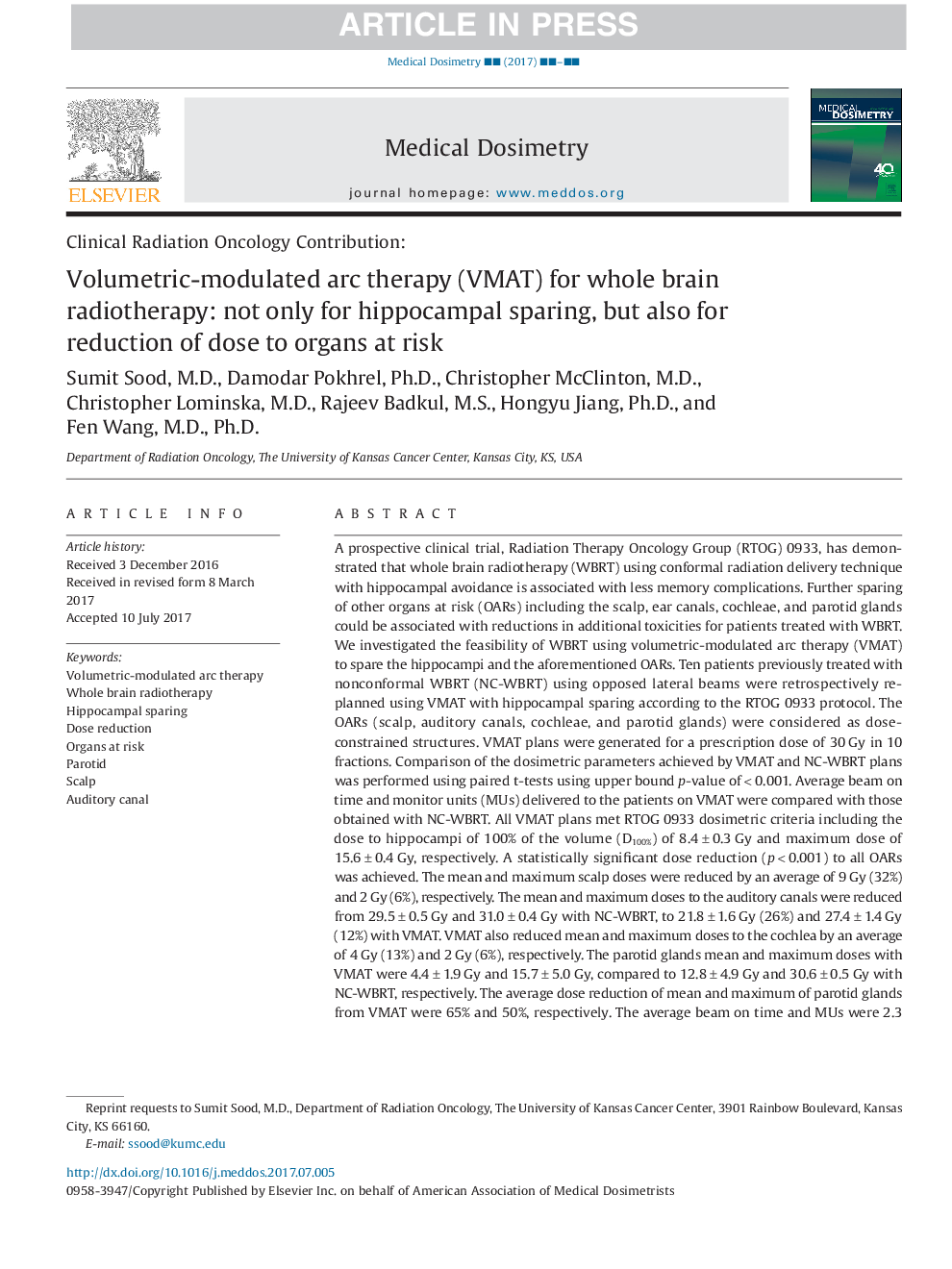 Volumetric-modulated arc therapy (VMAT) for whole brain radiotherapy: not only for hippocampal sparing, but also for reduction of dose to organs at risk