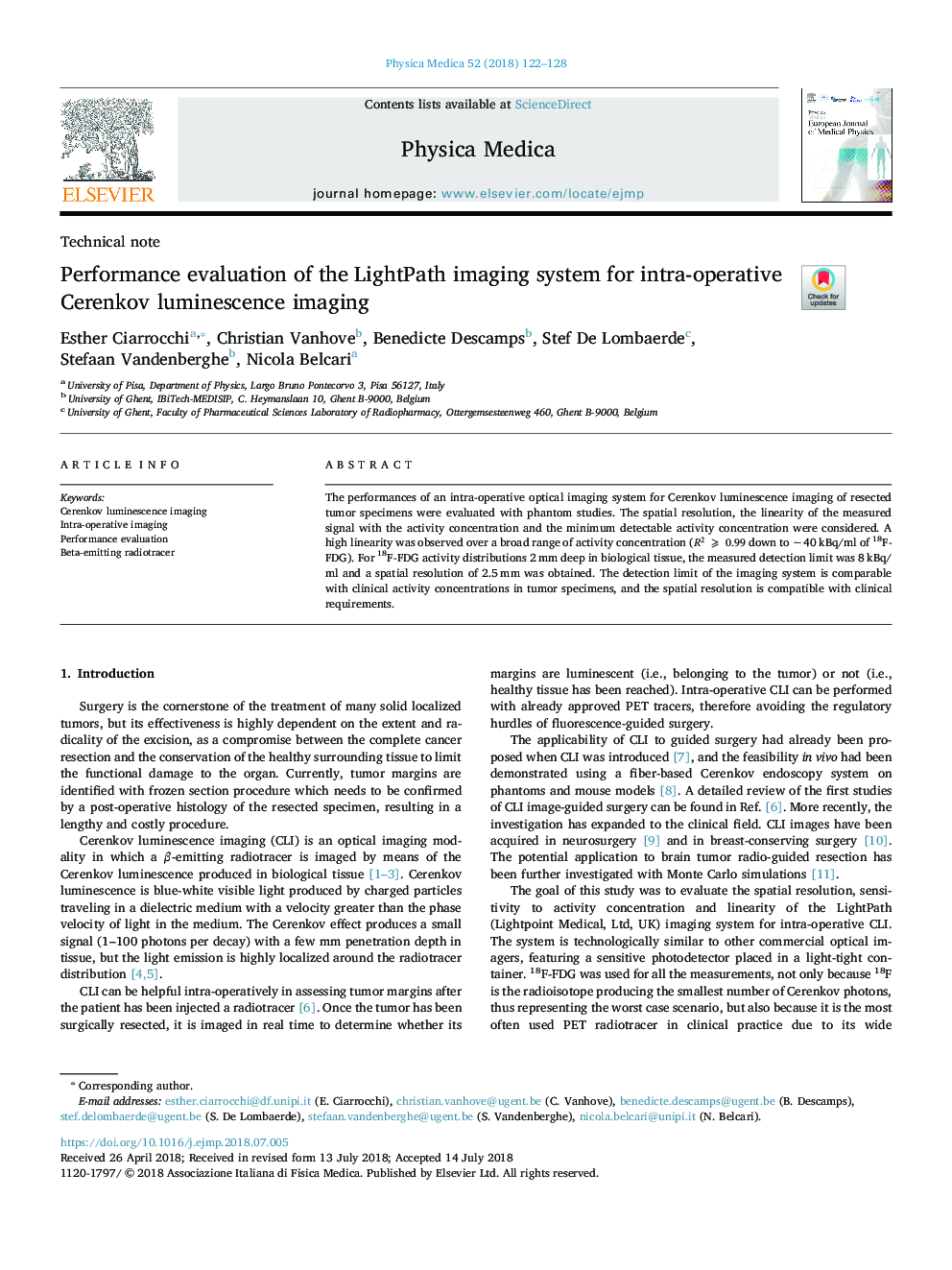 Performance evaluation of the LightPath imaging system for intra-operative Cerenkov luminescence imaging