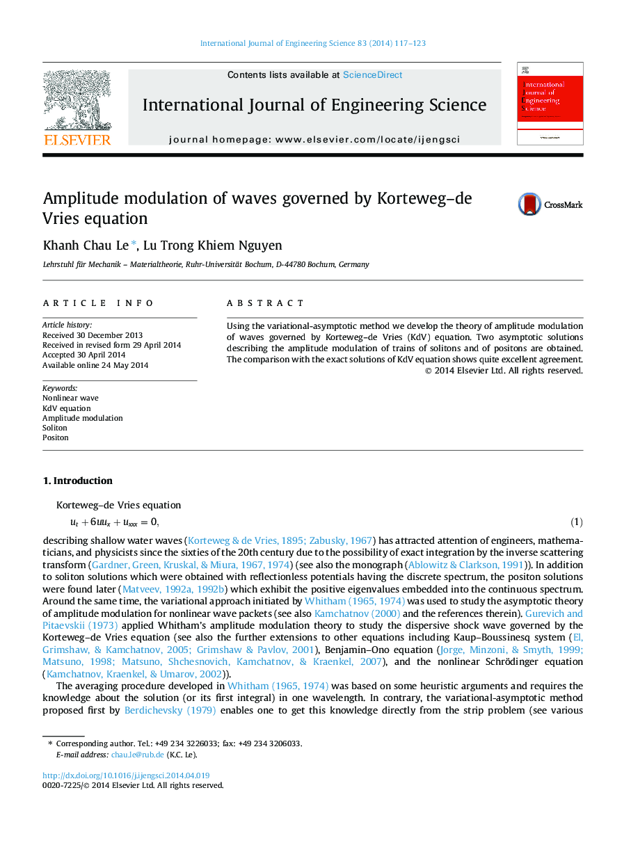 Amplitude modulation of waves governed by Korteweg–de Vries equation