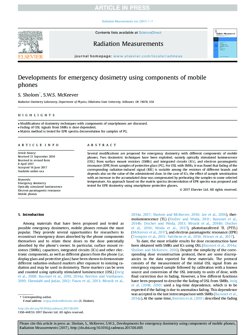 Developments for emergency dosimetry using components of mobile phones