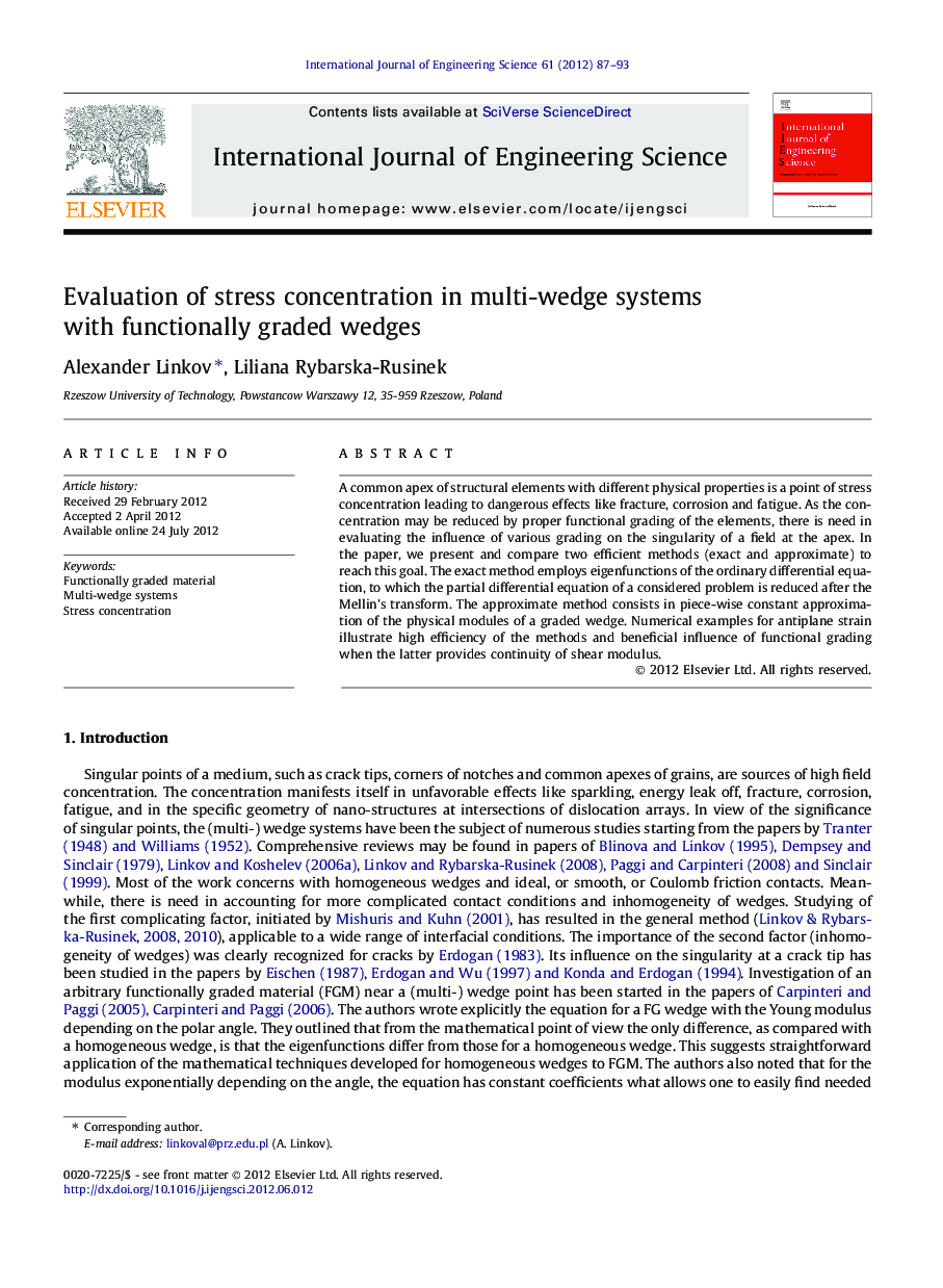 Evaluation of stress concentration in multi-wedge systems with functionally graded wedges