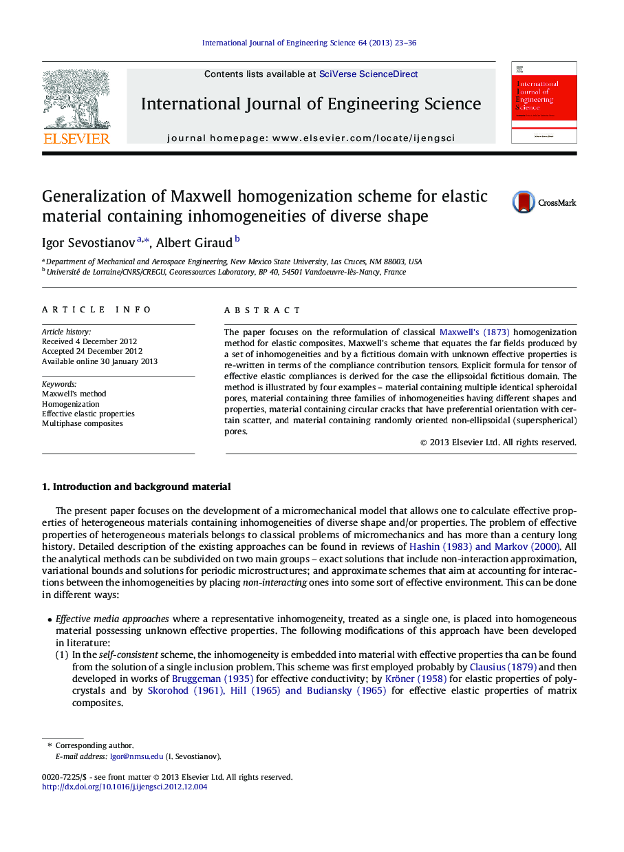 Generalization of Maxwell homogenization scheme for elastic material containing inhomogeneities of diverse shape