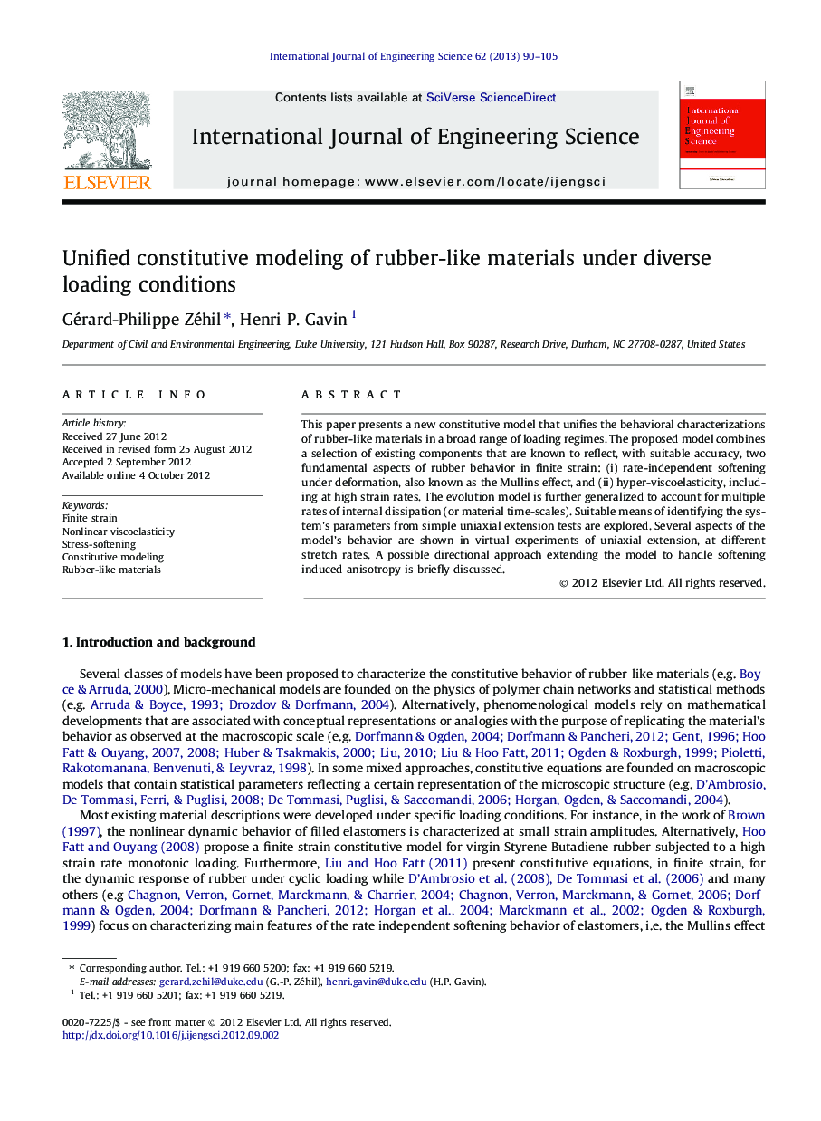 Unified constitutive modeling of rubber-like materials under diverse loading conditions