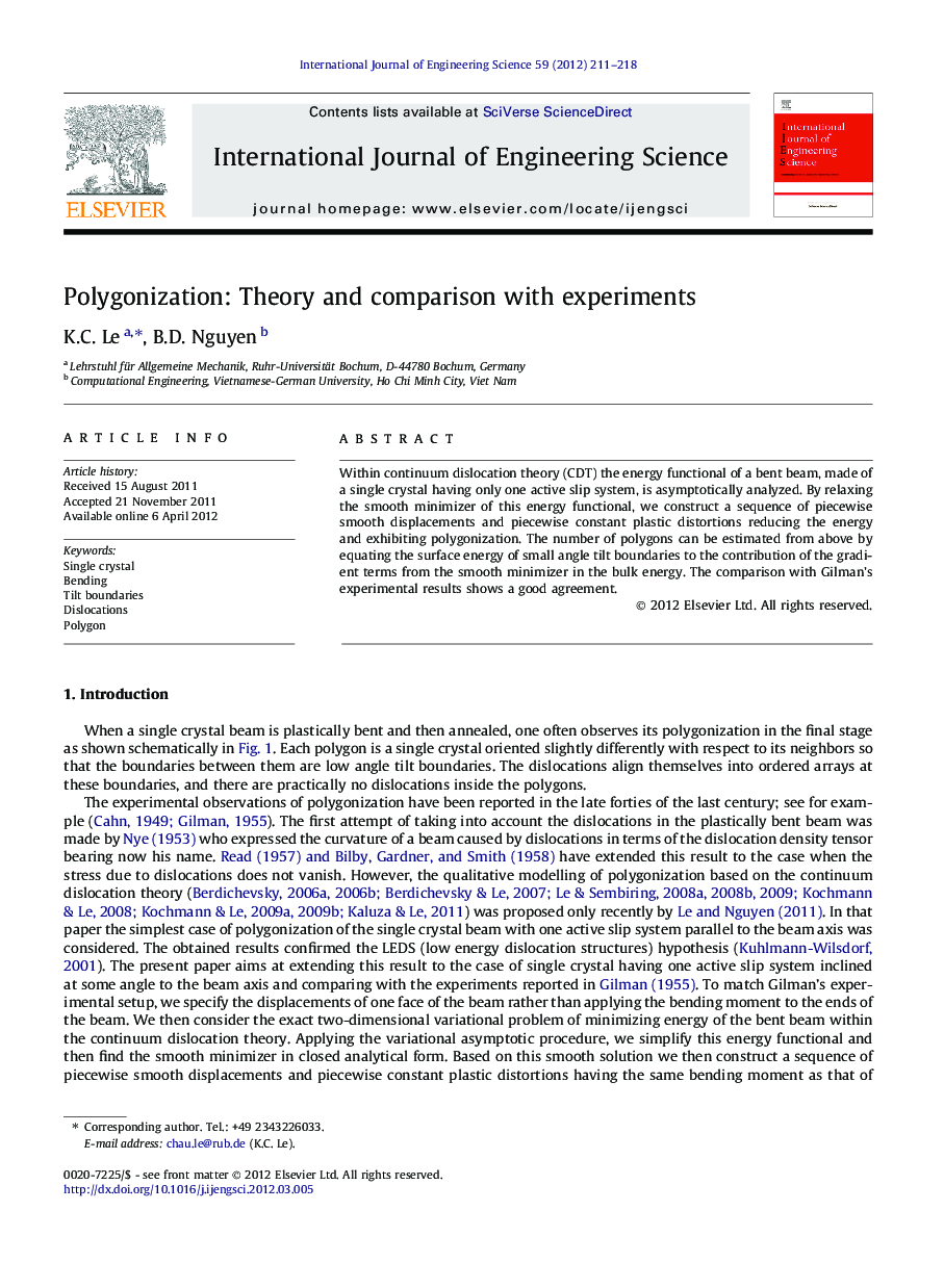 Polygonization: Theory and comparison with experiments