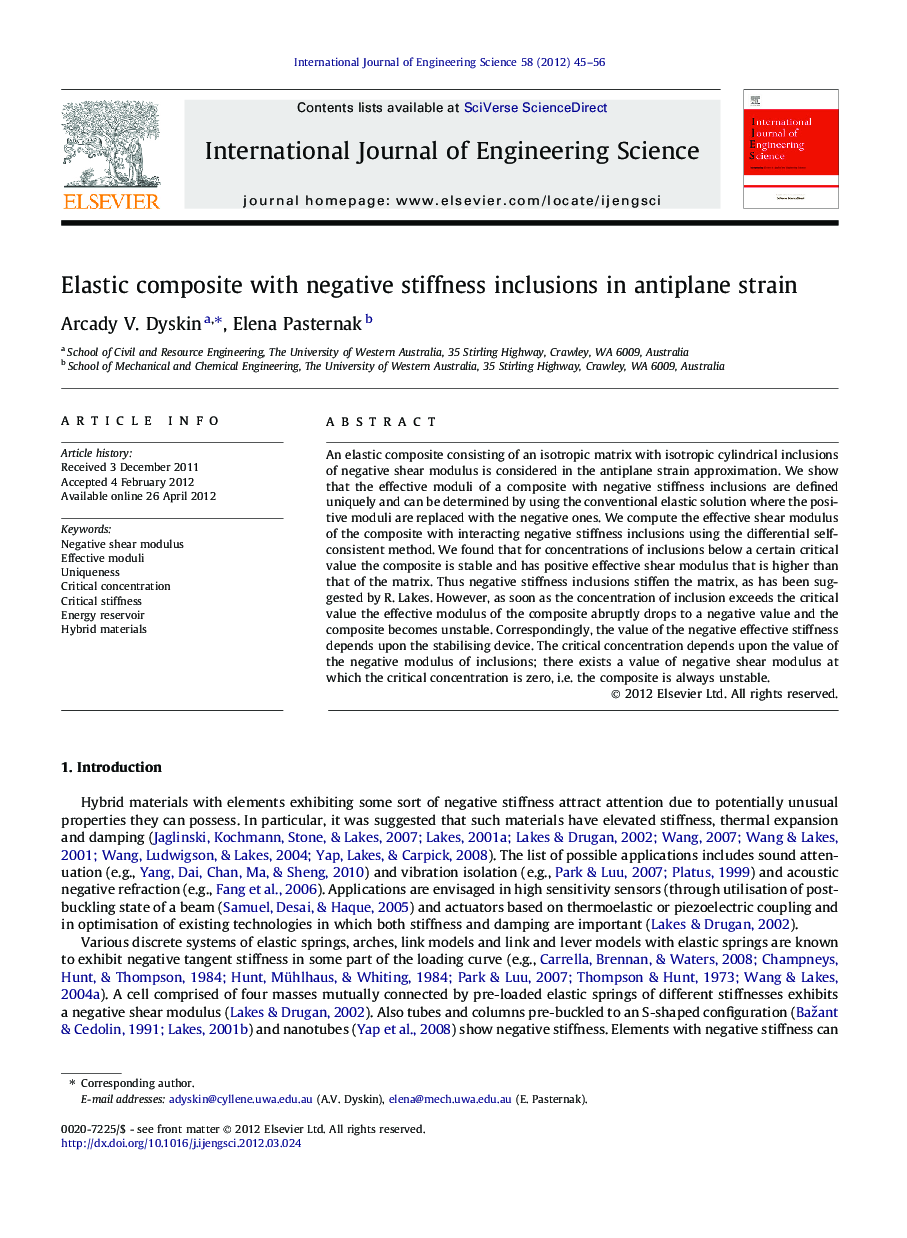 Elastic composite with negative stiffness inclusions in antiplane strain