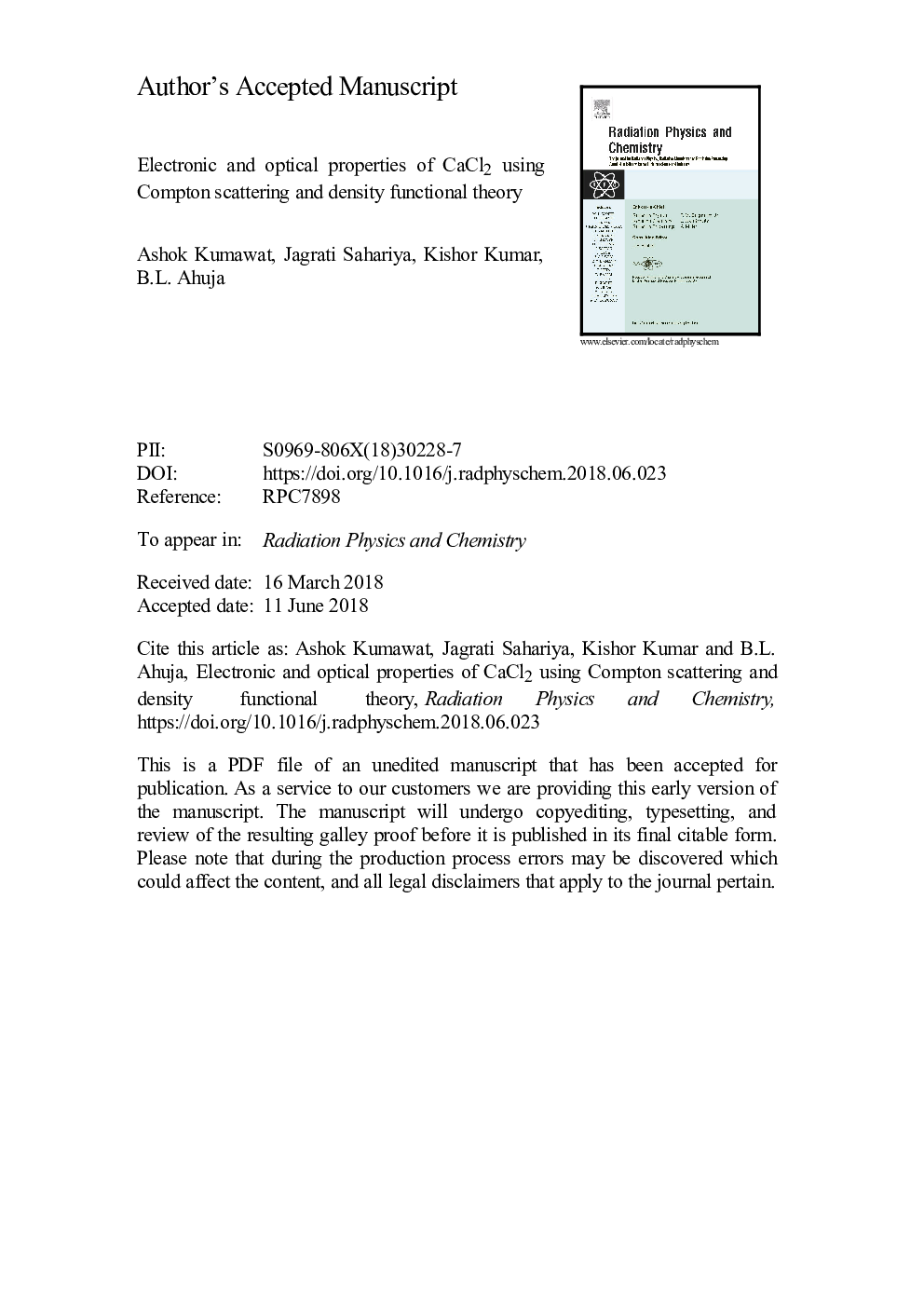 Electronic and optical properties of CaCl2 using Compton scattering and density functional theory