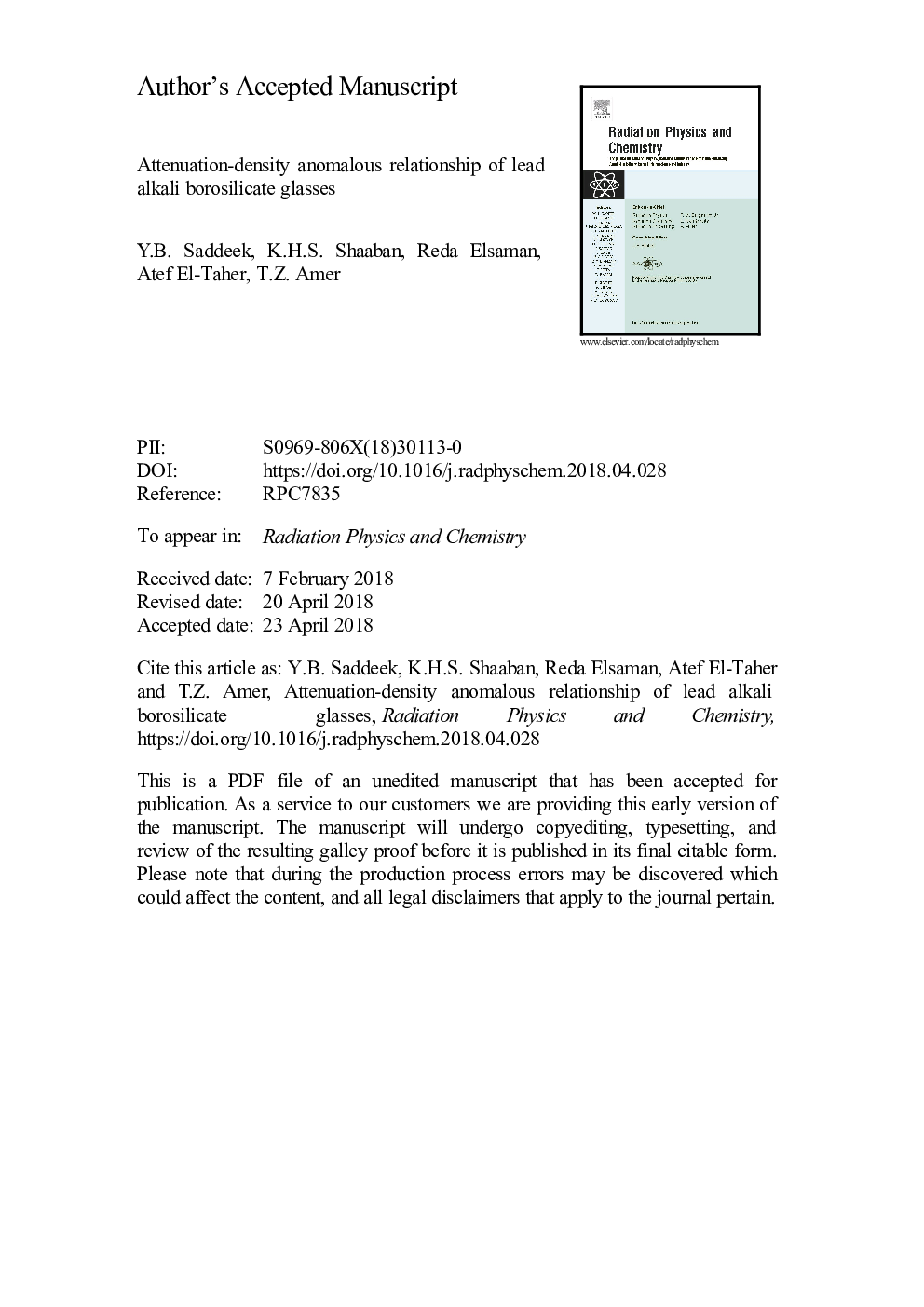 Attenuation-density anomalous relationship of lead alkali borosilicate glasses