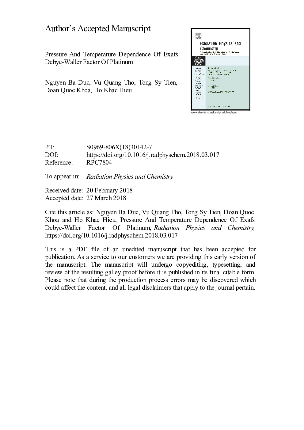 Pressure and temperature dependence of EXAFS Debye-Waller factor of platinum