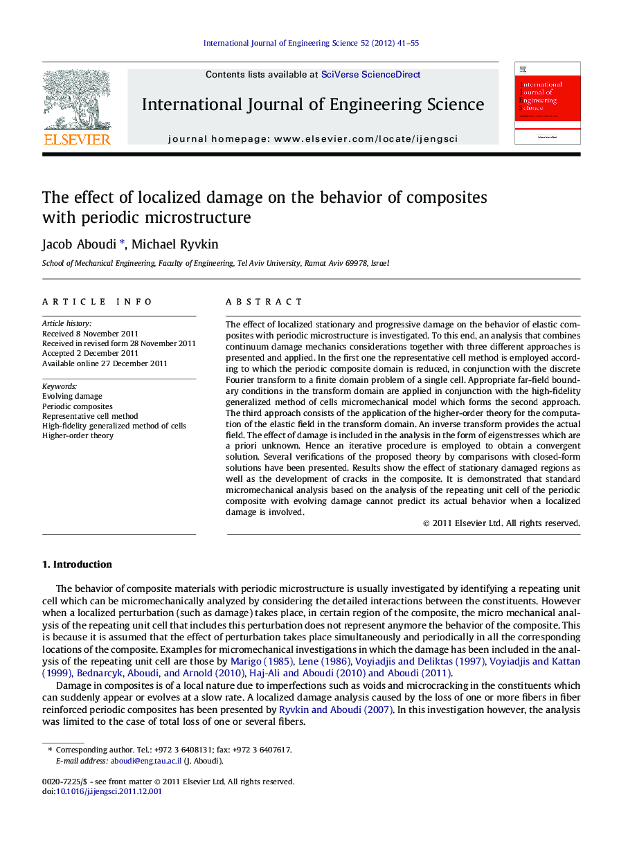 The effect of localized damage on the behavior of composites with periodic microstructure