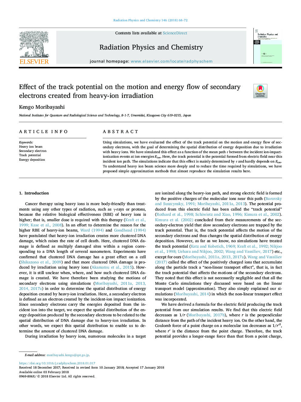 Effect of the track potential on the motion and energy flow of secondary electrons created from heavy-ion irradiation