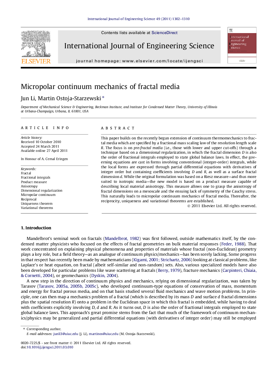 Micropolar continuum mechanics of fractal media