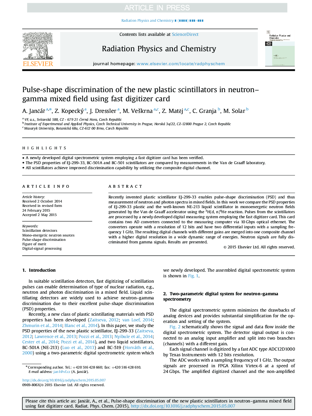 Pulse-shape discrimination of the new plastic scintillators in neutron-gamma mixed field using fast digitizer card