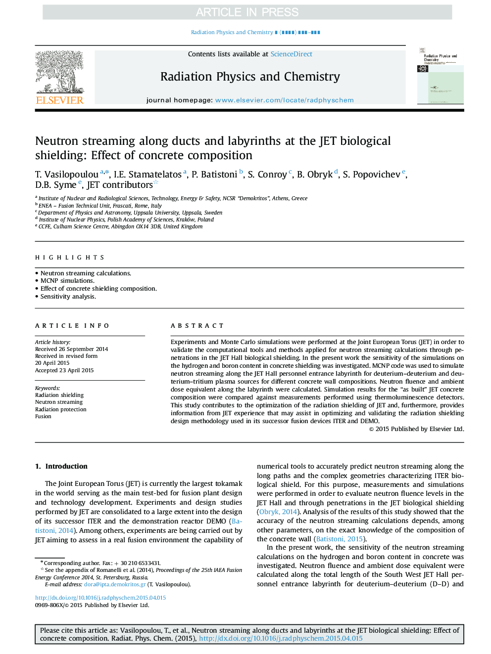 Neutron streaming along ducts and labyrinths at the JET biological shielding: Effect of concrete composition