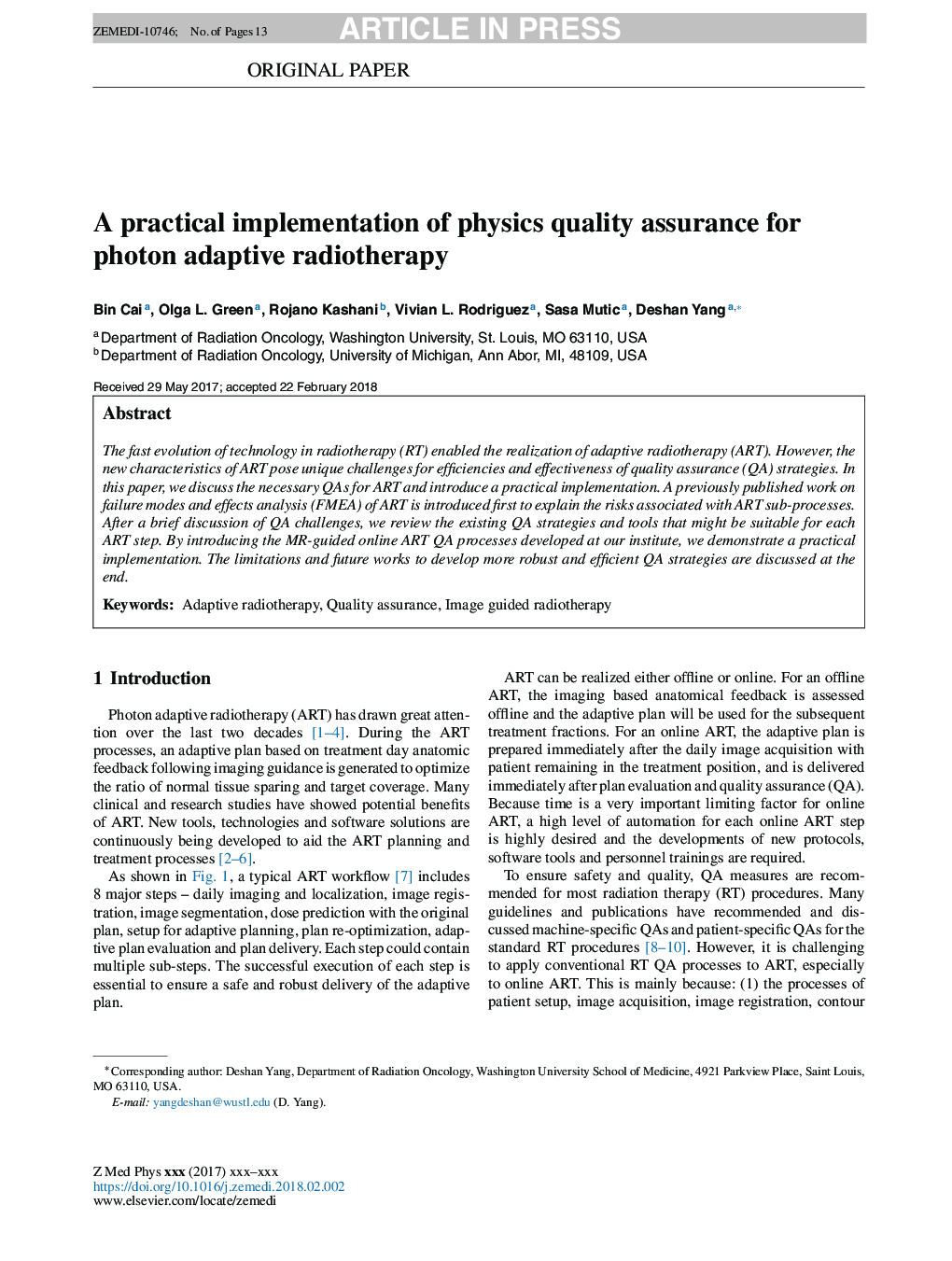 A practical implementation of physics quality assurance for photon adaptive radiotherapy