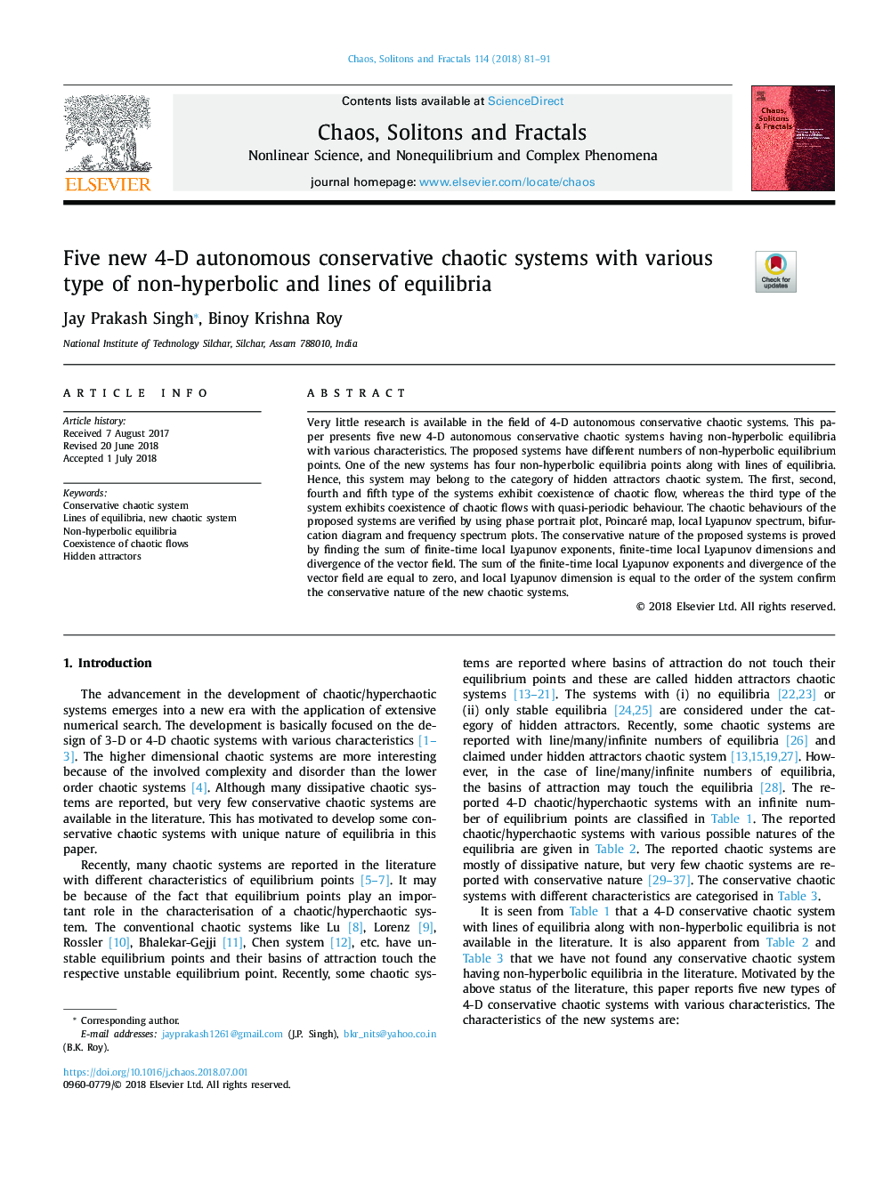 Five new 4-D autonomous conservative chaotic systems with various type of non-hyperbolic and lines of equilibria