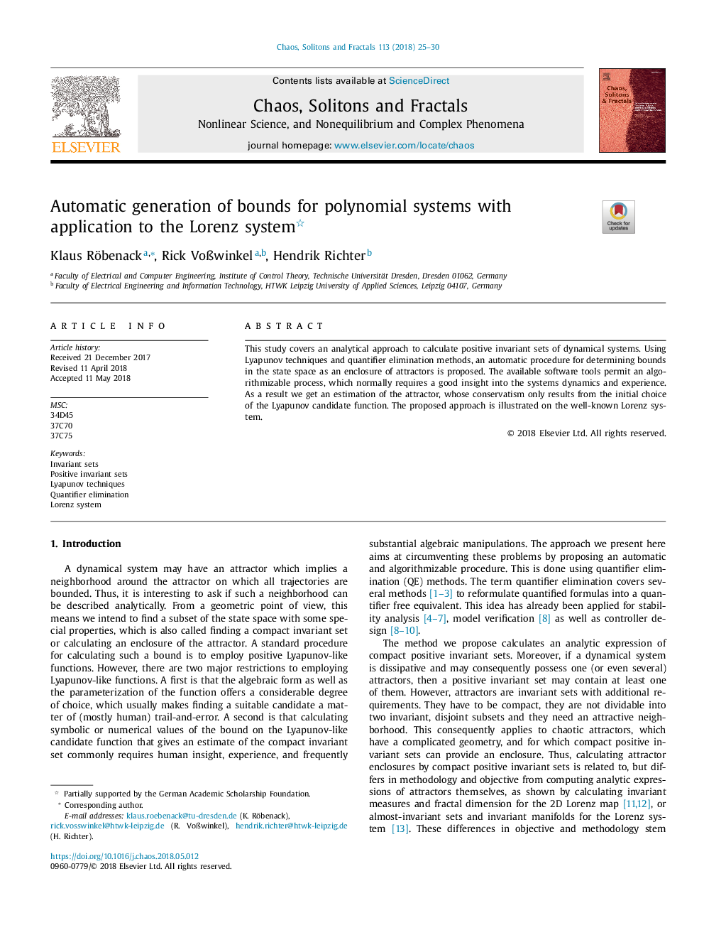 Automatic generation of bounds for polynomial systems with application to the Lorenz system