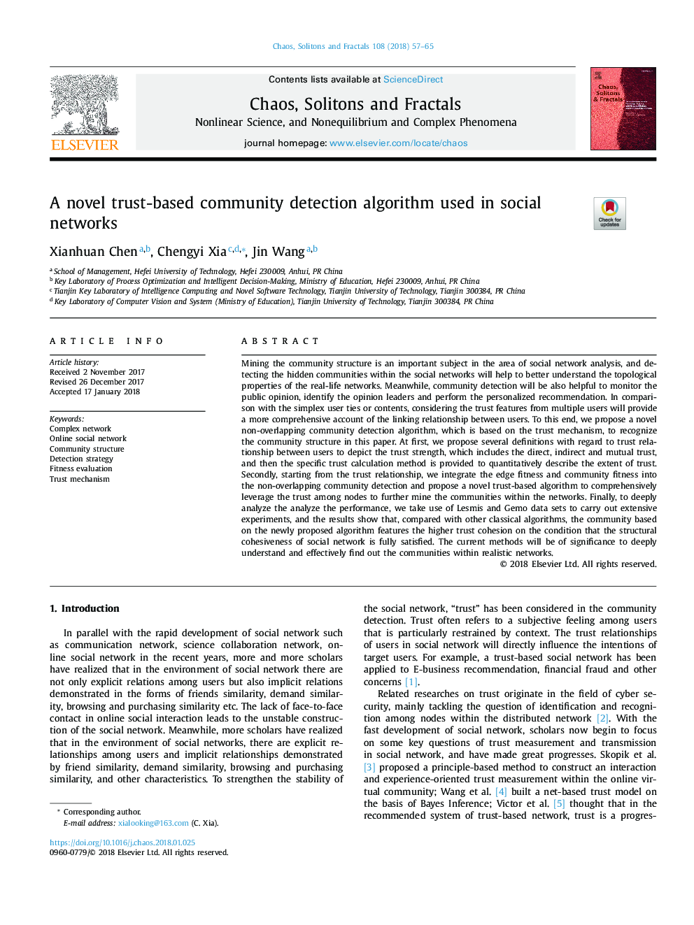 A novel trust-based community detection algorithm used in social networks