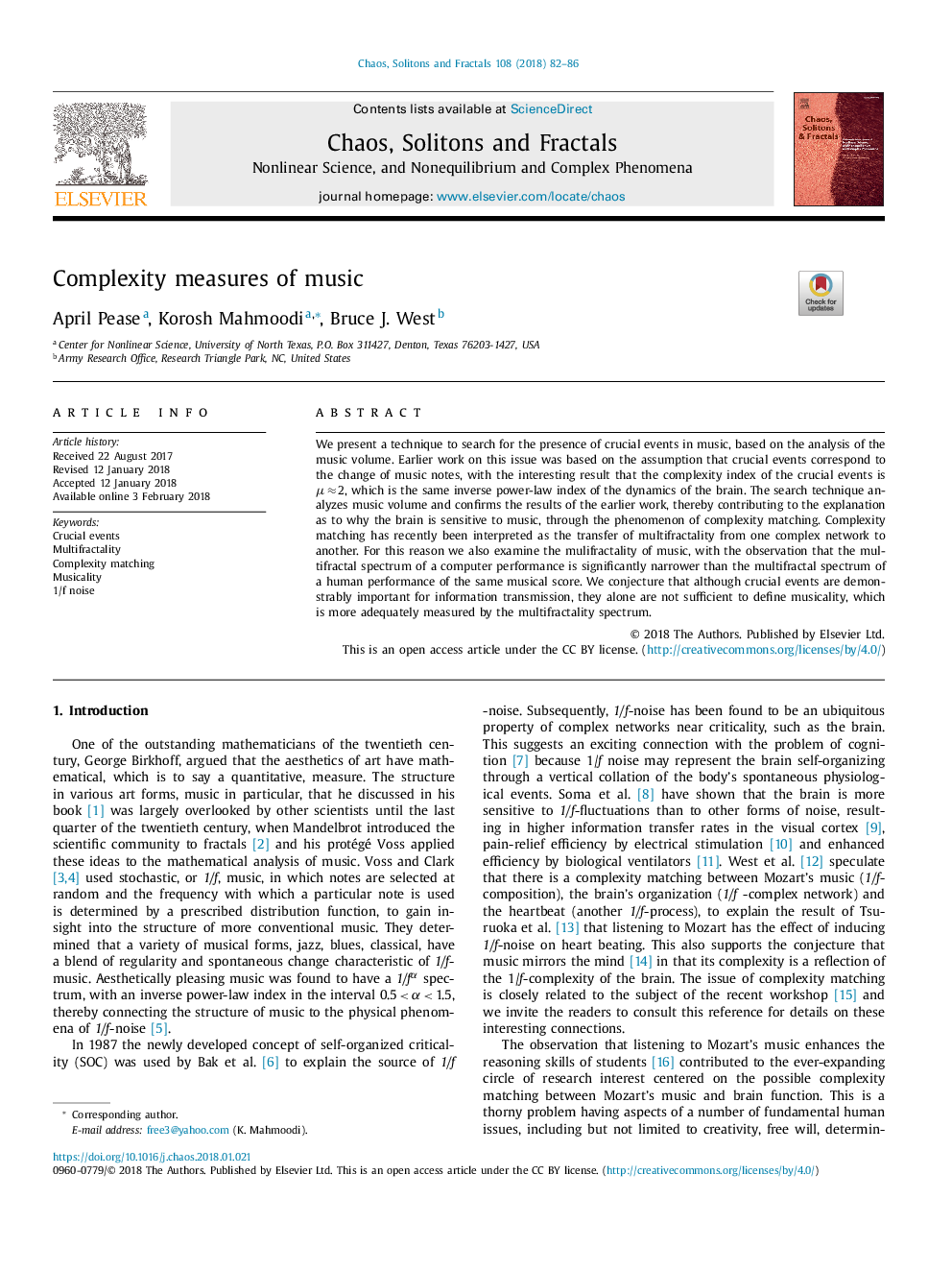 Complexity measures of music