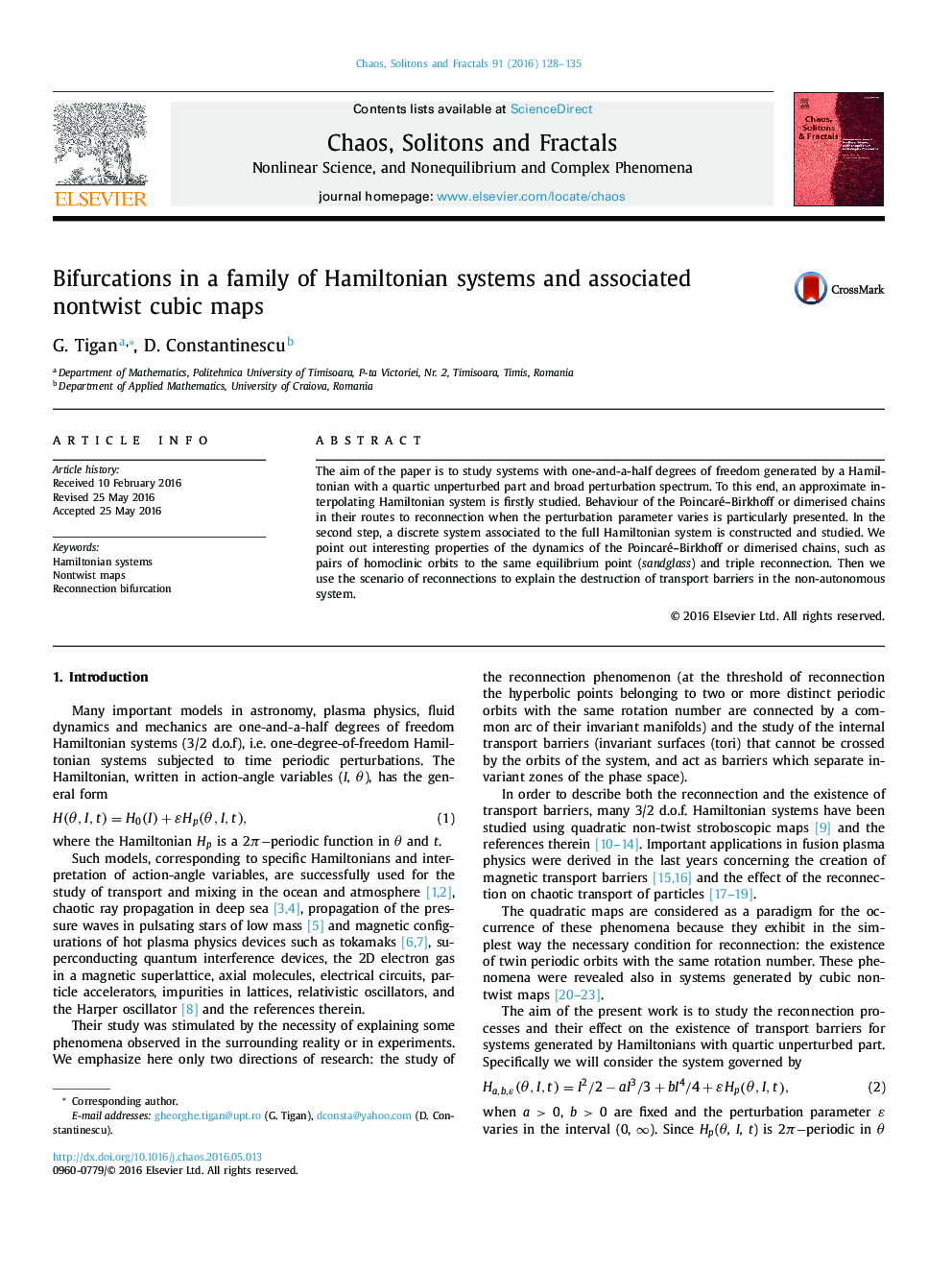 Bifurcations in a family of Hamiltonian systems and associated nontwist cubic maps