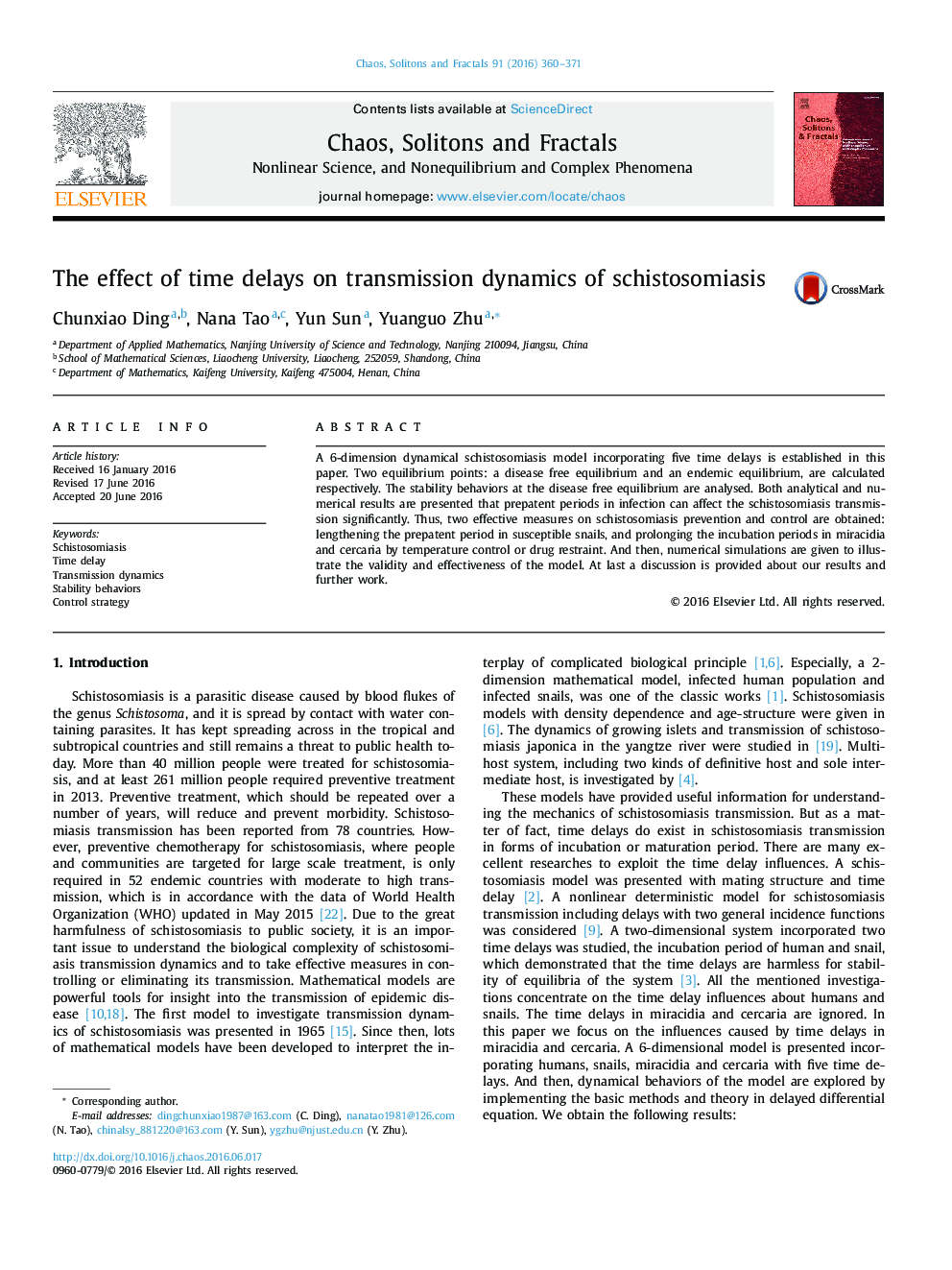 The effect of time delays on transmission dynamics of schistosomiasis