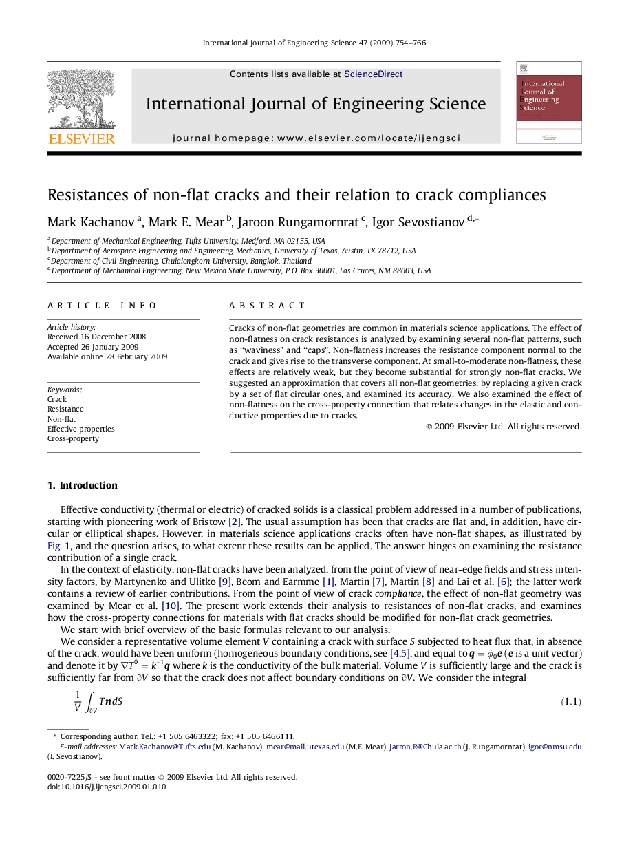 Resistances of non-flat cracks and their relation to crack compliances