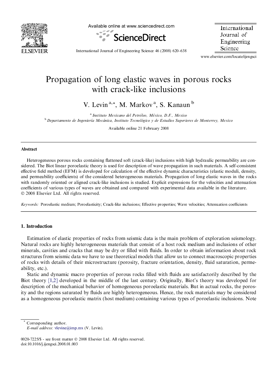 Propagation of long elastic waves in porous rocks with crack-like inclusions