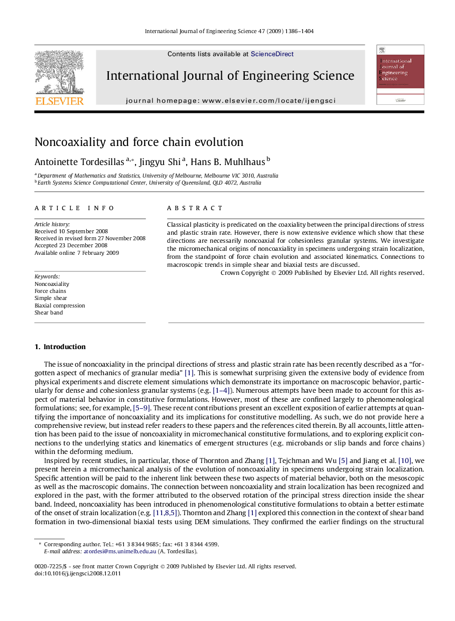 Noncoaxiality and force chain evolution