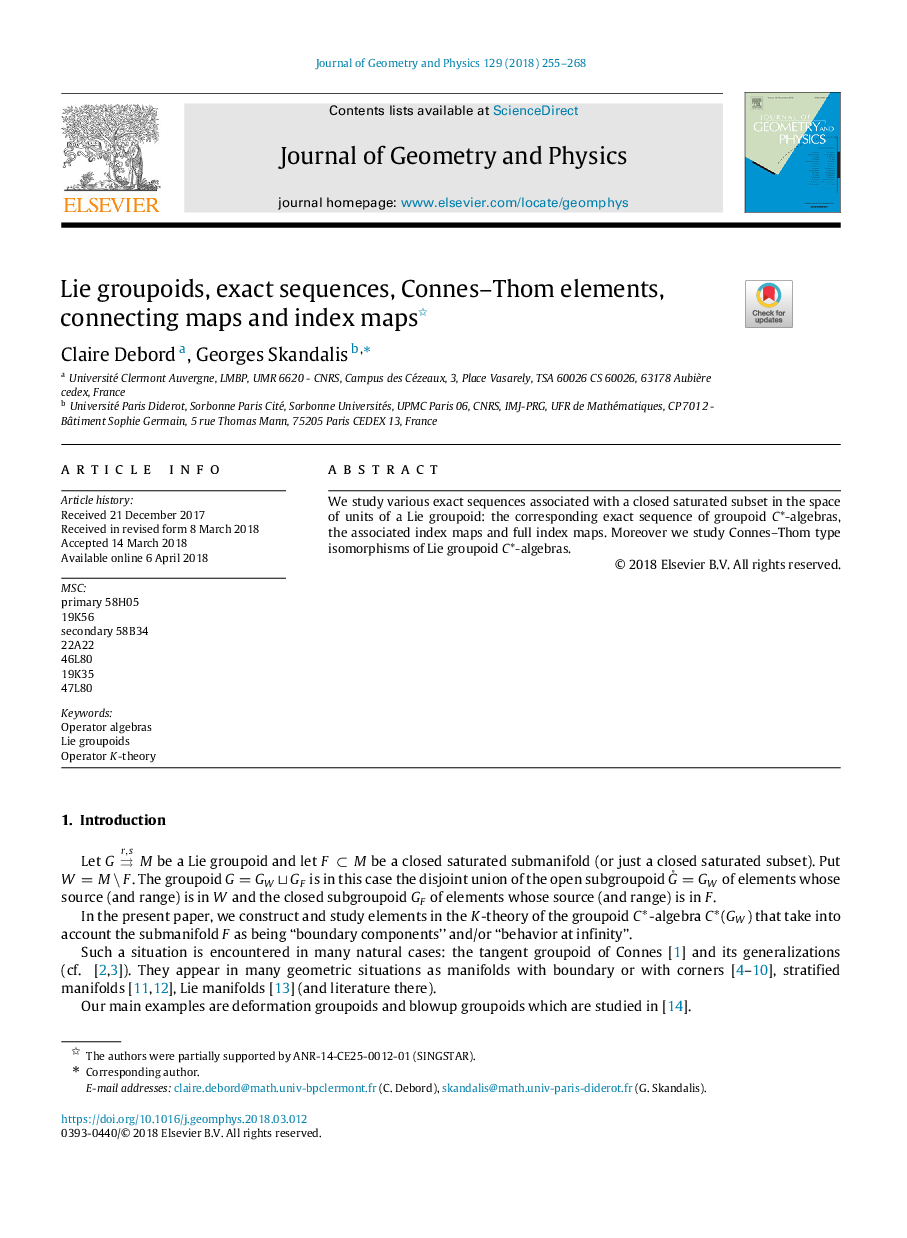 Lie groupoids, exact sequences, Connes-Thom elements, connecting maps and index maps