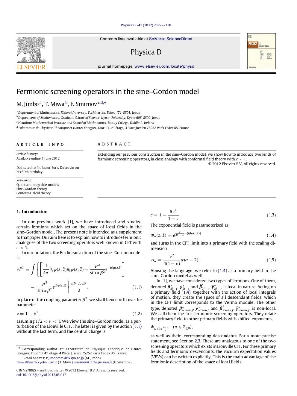 Fermionic screening operators in the sine-Gordon model