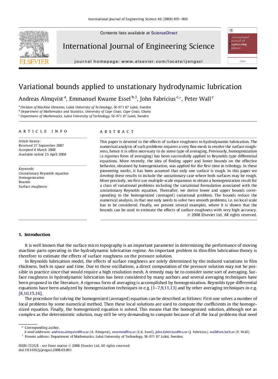 Variational bounds applied to unstationary hydrodynamic lubrication