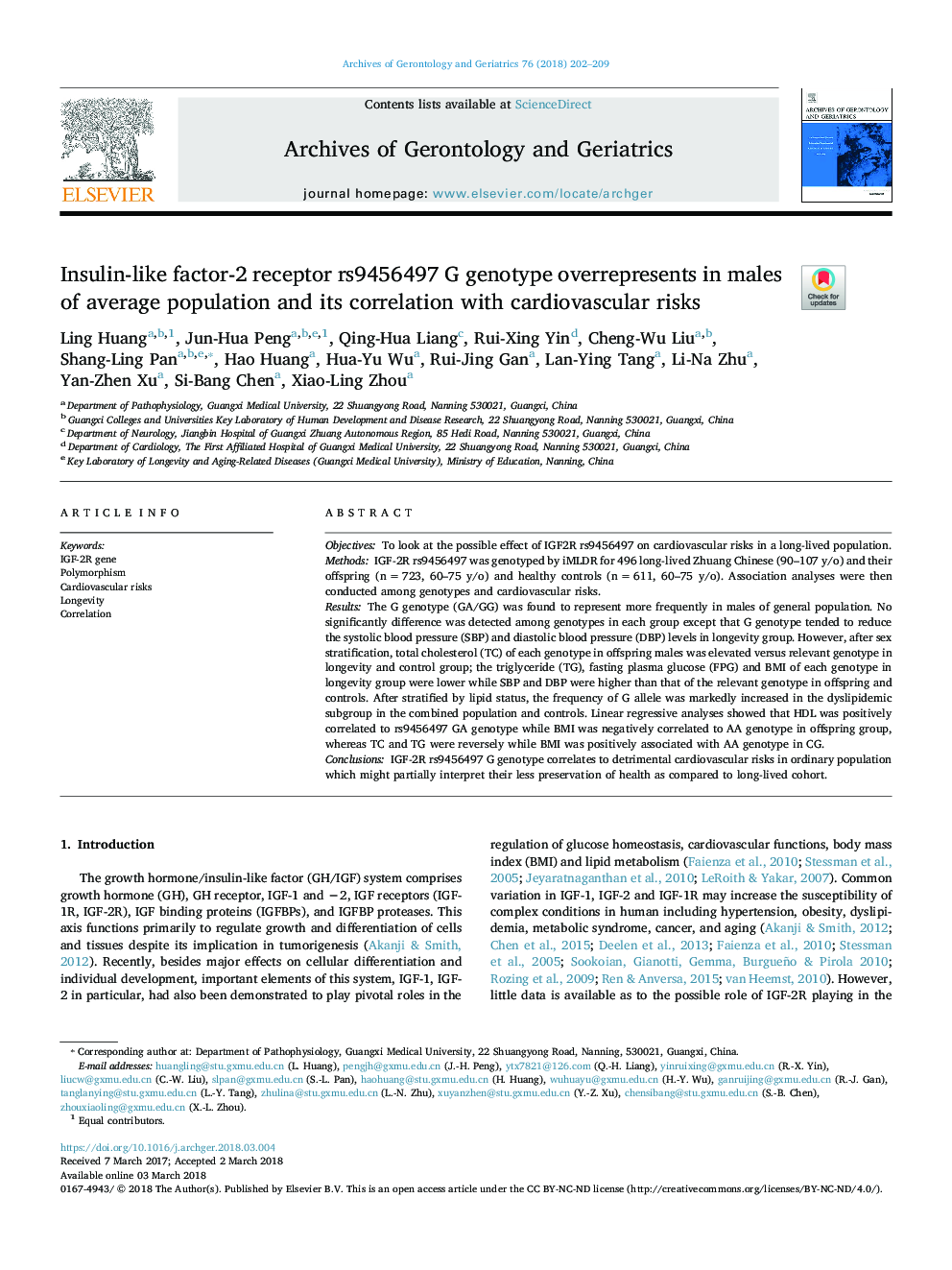 Insulin-like factor-2 receptor rs9456497 G genotype overrepresents in males of average population and its correlation with cardiovascular risks