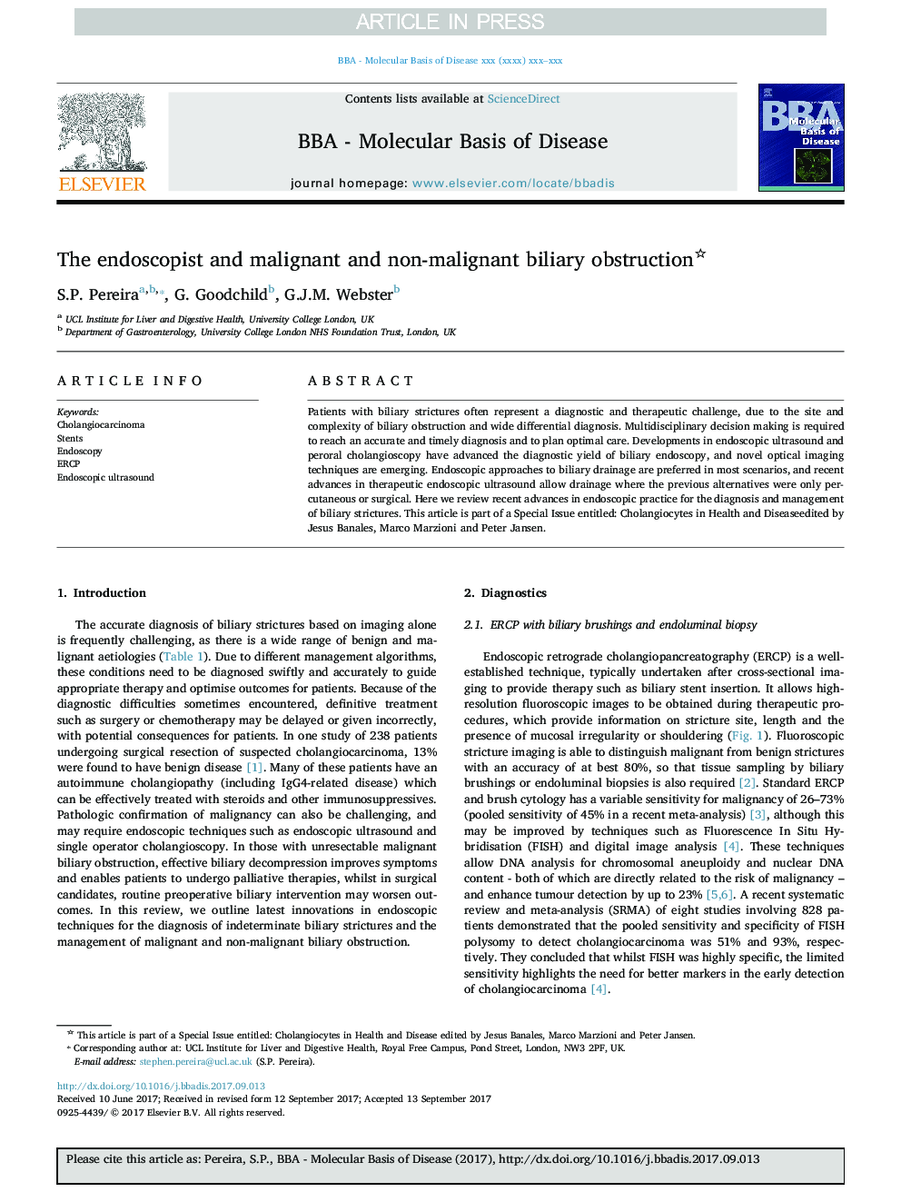 The endoscopist and malignant and non-malignant biliary obstruction