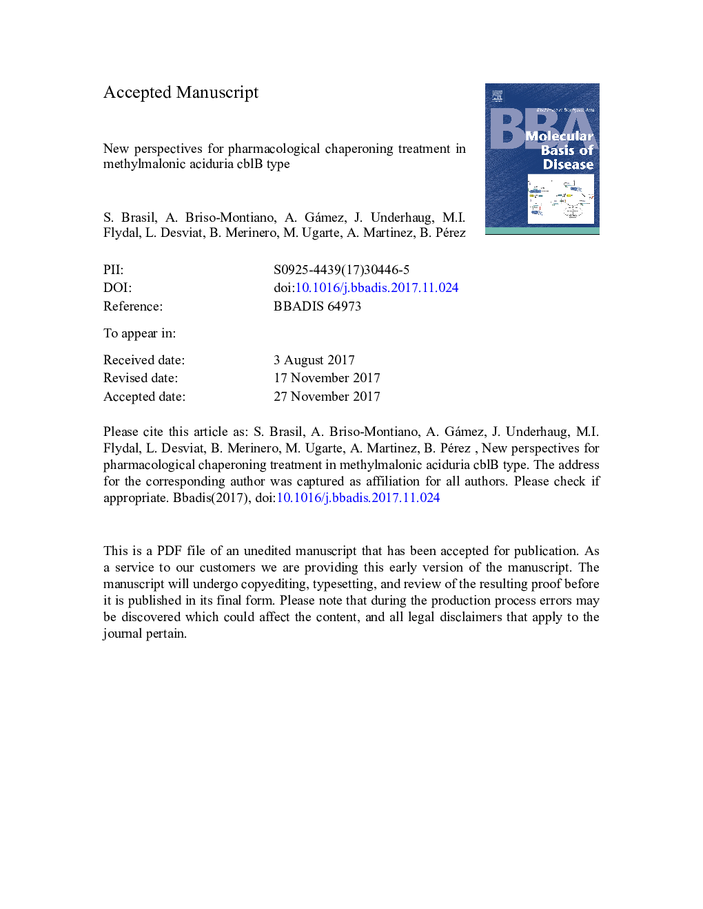 New perspectives for pharmacological chaperoning treatment in methylmalonic aciduria cblB type